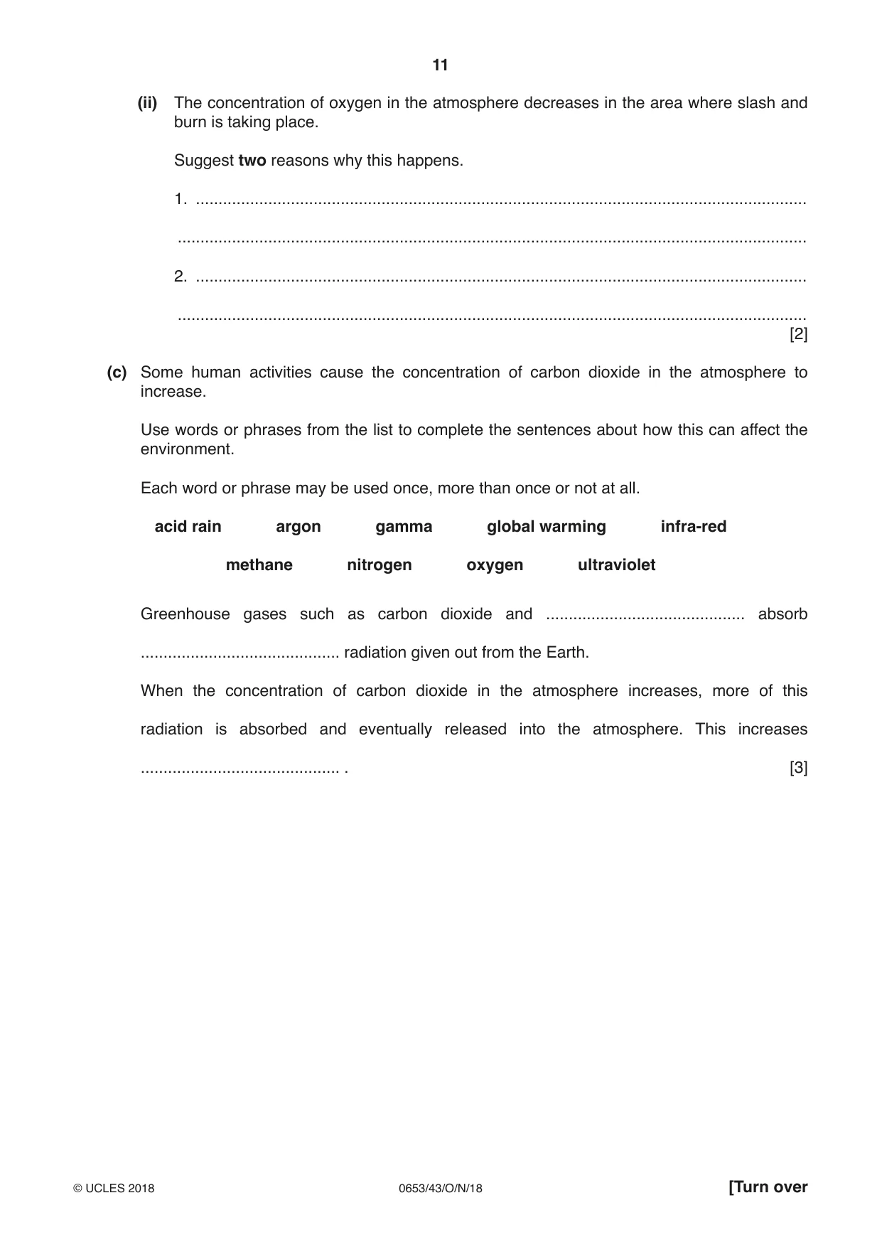 Cambridge IGCSE Science - Combined 0653 2018 Oct/Nov Paper 4 · Variant 3 question paper, page 11 of 24