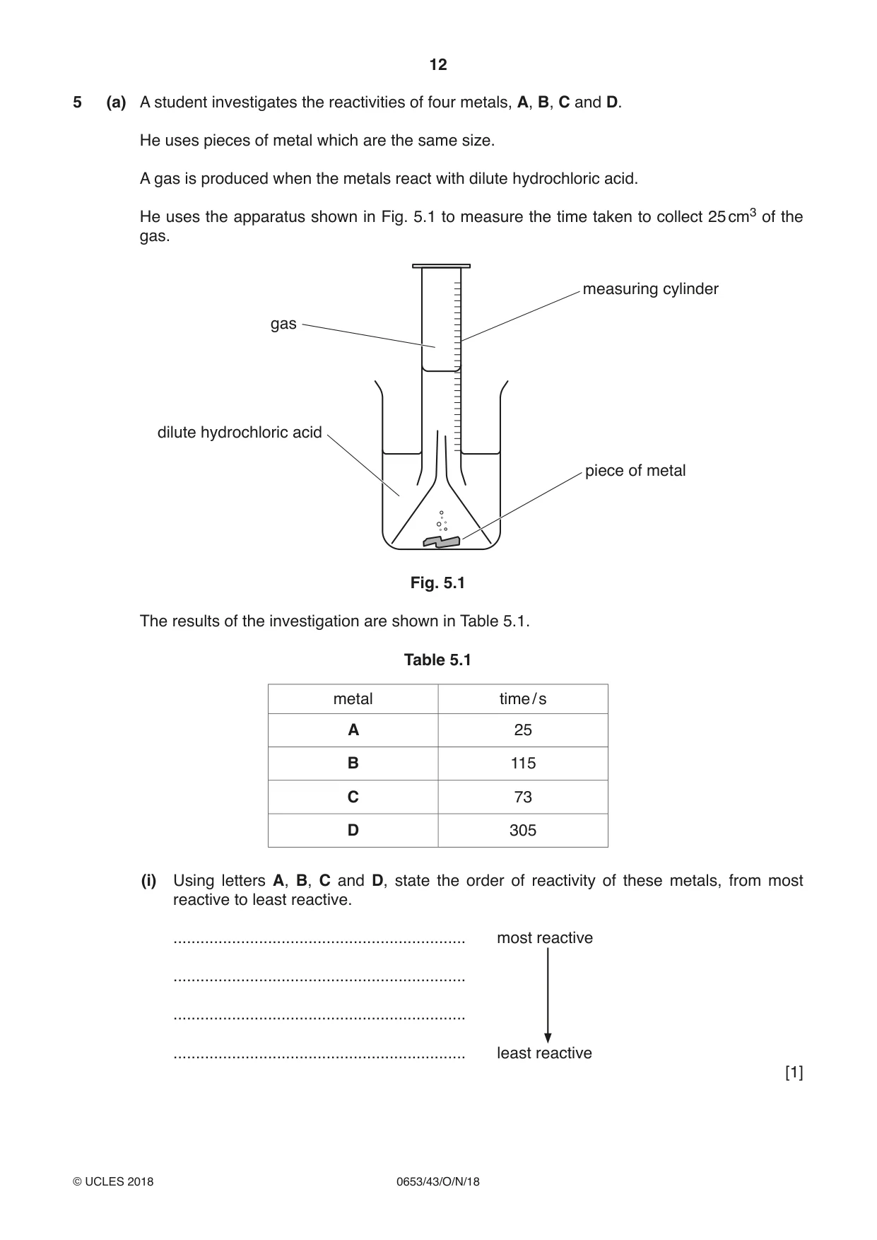 Cambridge IGCSE Science - Combined 0653 2018 Oct/Nov Paper 4 · Variant 3 question paper, page 12 of 24