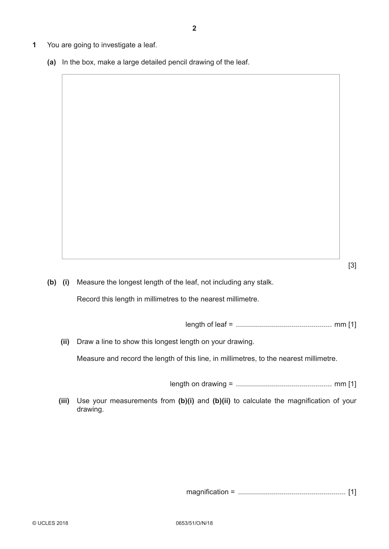 Cambridge IGCSE Science - Combined 0653 2018 Oct/Nov Paper 5 · Variant 1 question paper, page 2 of 12