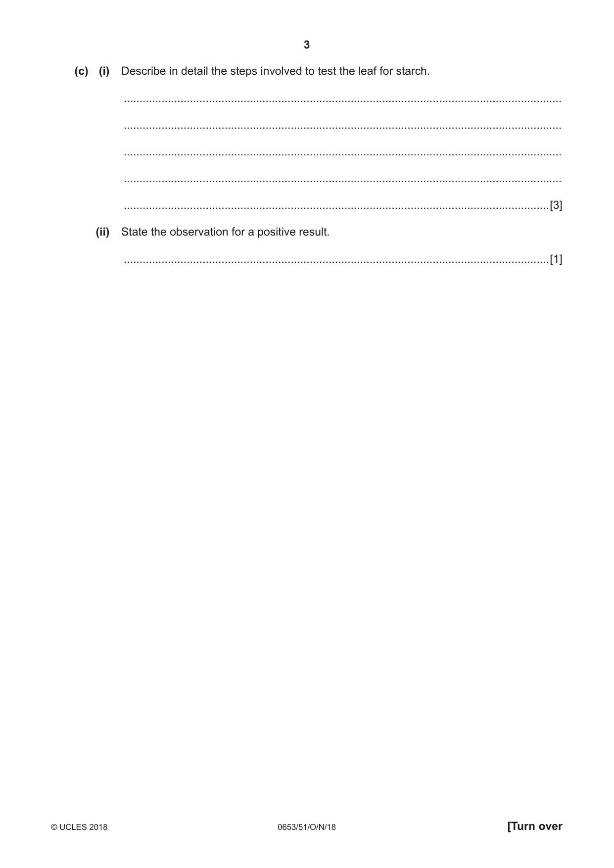 Cambridge IGCSE Science - Combined 0653 2018 Oct/Nov Paper 5 · Variant 1 question paper, page 3 of 12