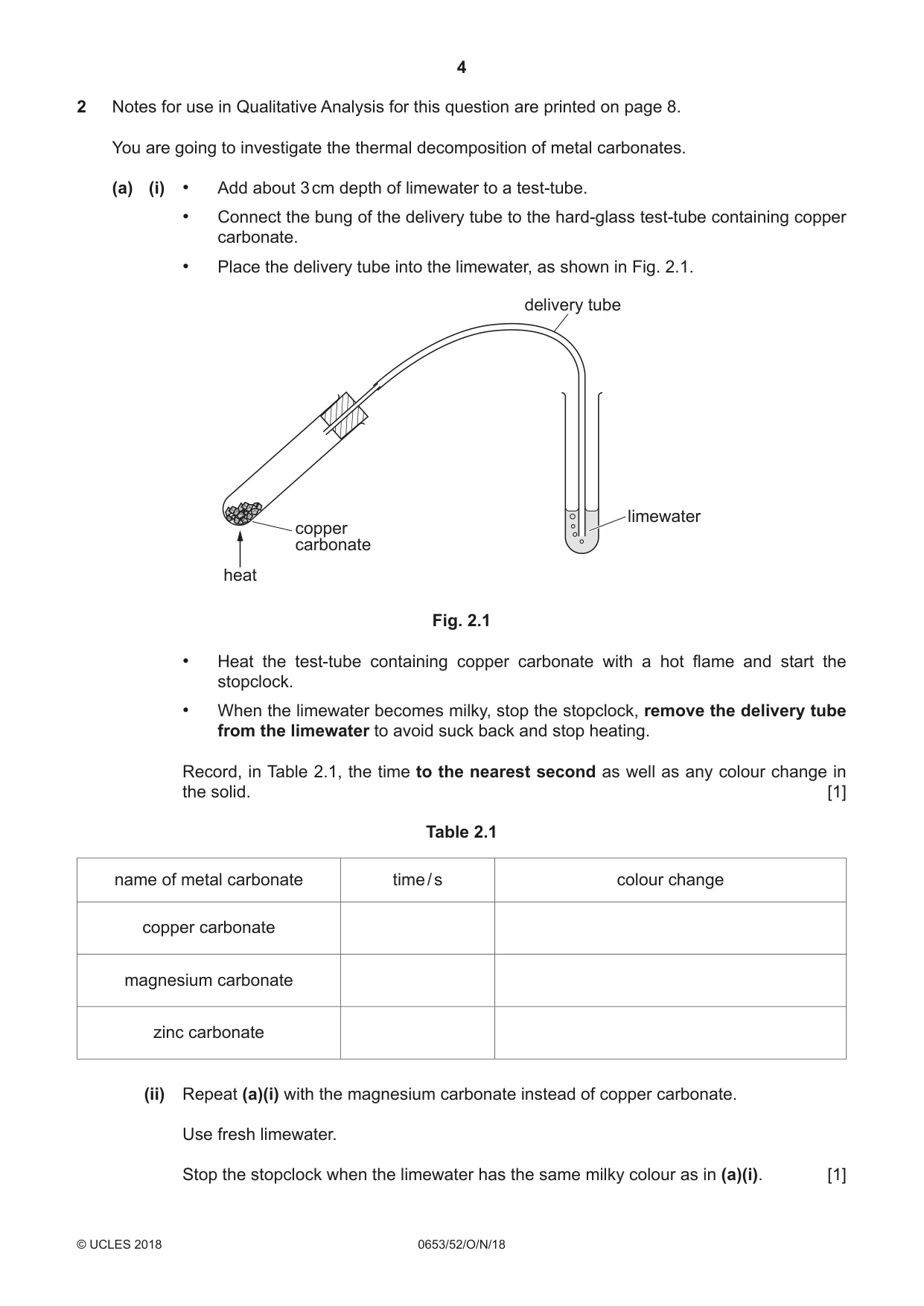 Cambridge IGCSE Science - Combined 0653 2018 Oct/Nov Paper 5 · Variant 2 question paper, page 4 of 8