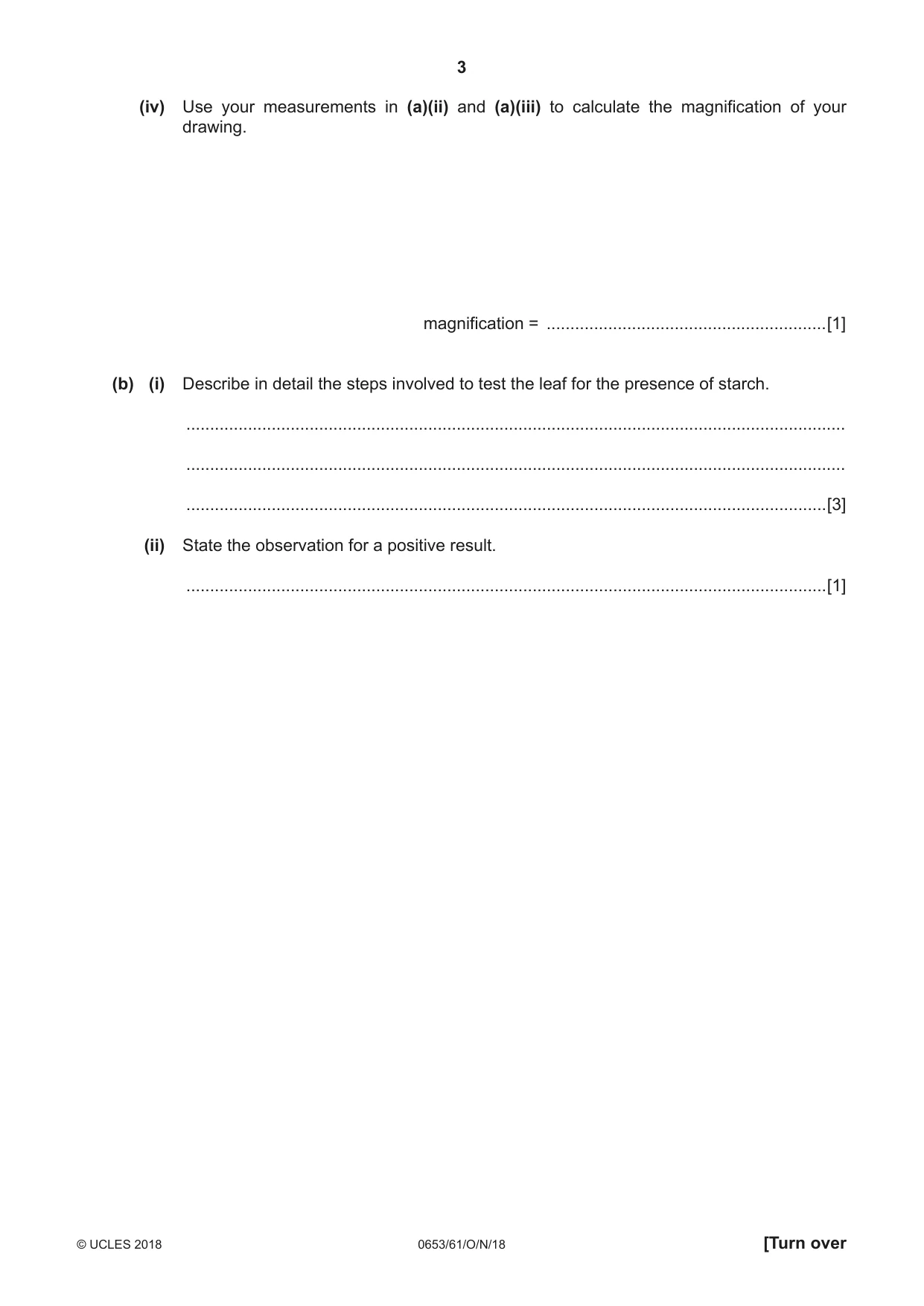 Cambridge IGCSE Science - Combined 0653 2018 Oct/Nov Paper 6 · Variant 1 question paper, page 3 of 20