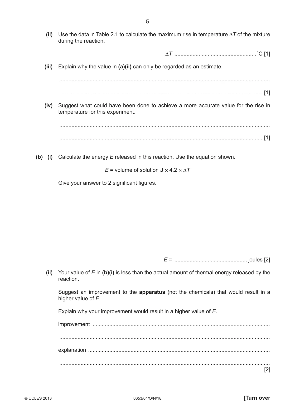 Cambridge IGCSE Science - Combined 0653 2018 Oct/Nov Paper 6 · Variant 1 question paper, page 5 of 20