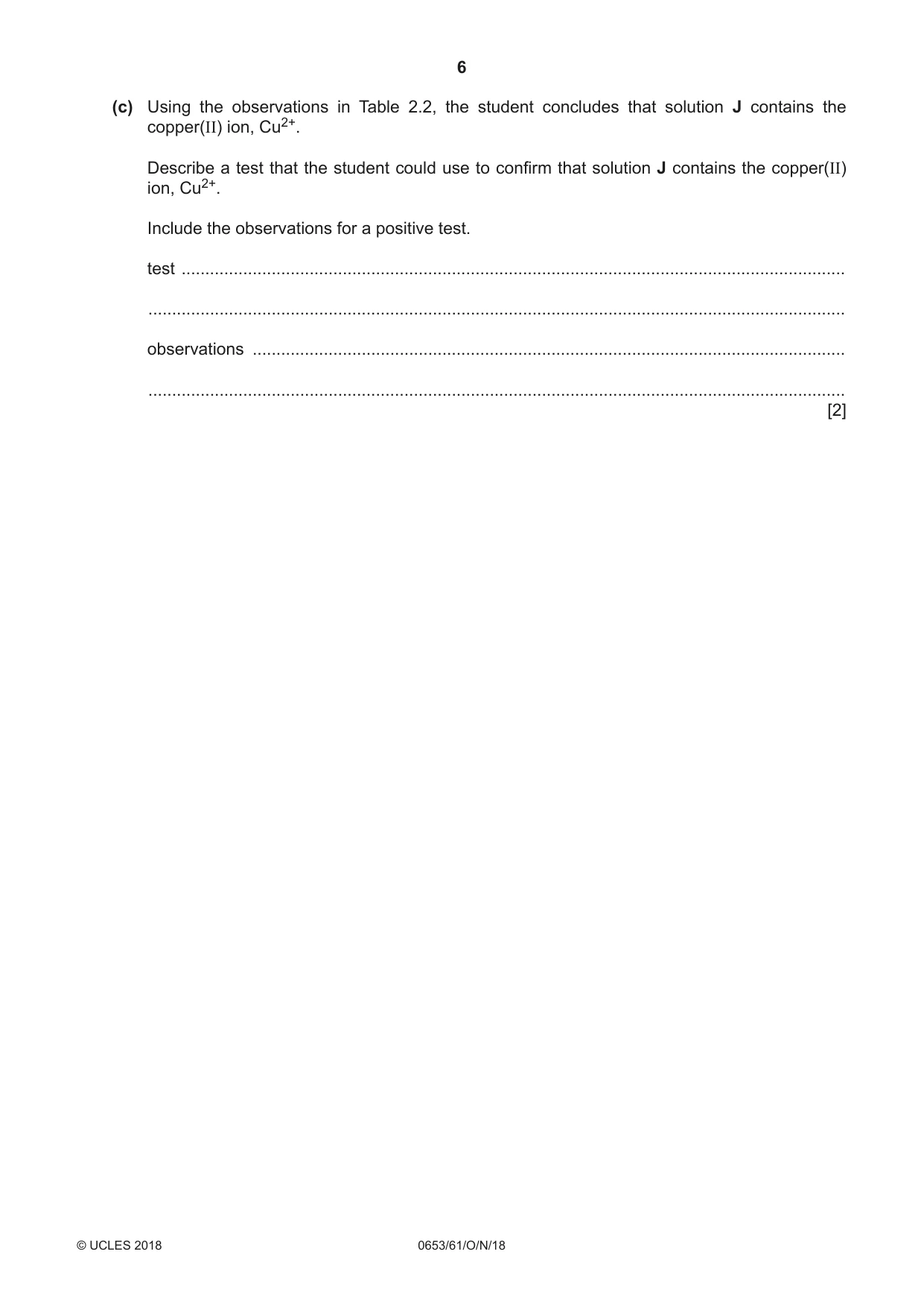 Cambridge IGCSE Science - Combined 0653 2018 Oct/Nov Paper 6 · Variant 1 question paper, page 6 of 20