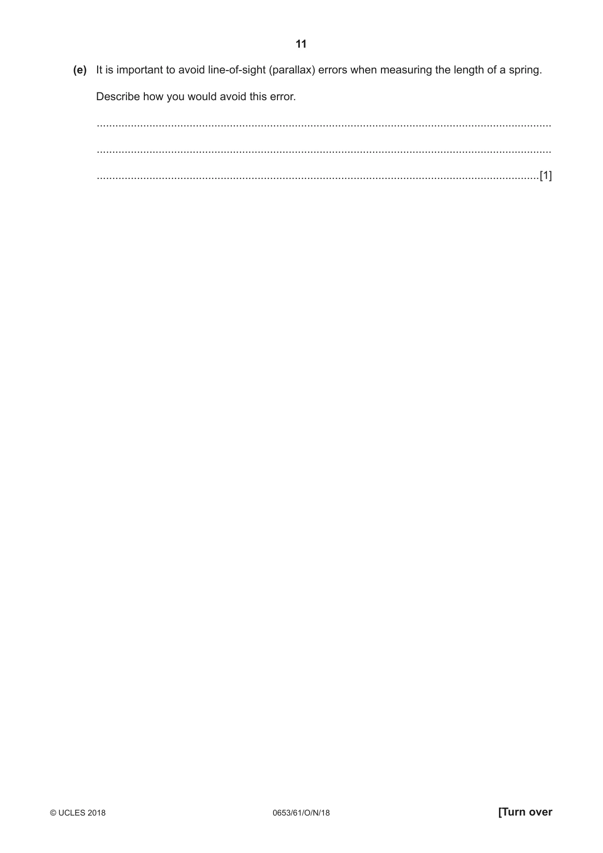 Cambridge IGCSE Science - Combined 0653 2018 Oct/Nov Paper 6 · Variant 1 question paper, page 11 of 20
