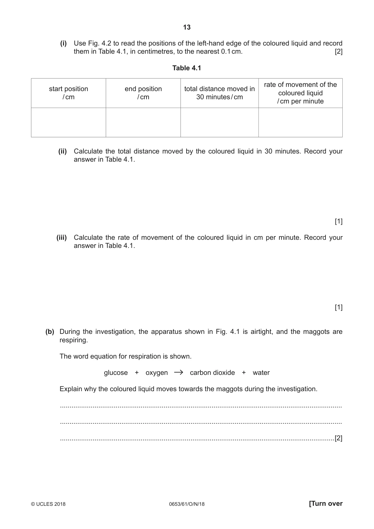 Cambridge IGCSE Science - Combined 0653 2018 Oct/Nov Paper 6 · Variant 1 question paper, page 13 of 20