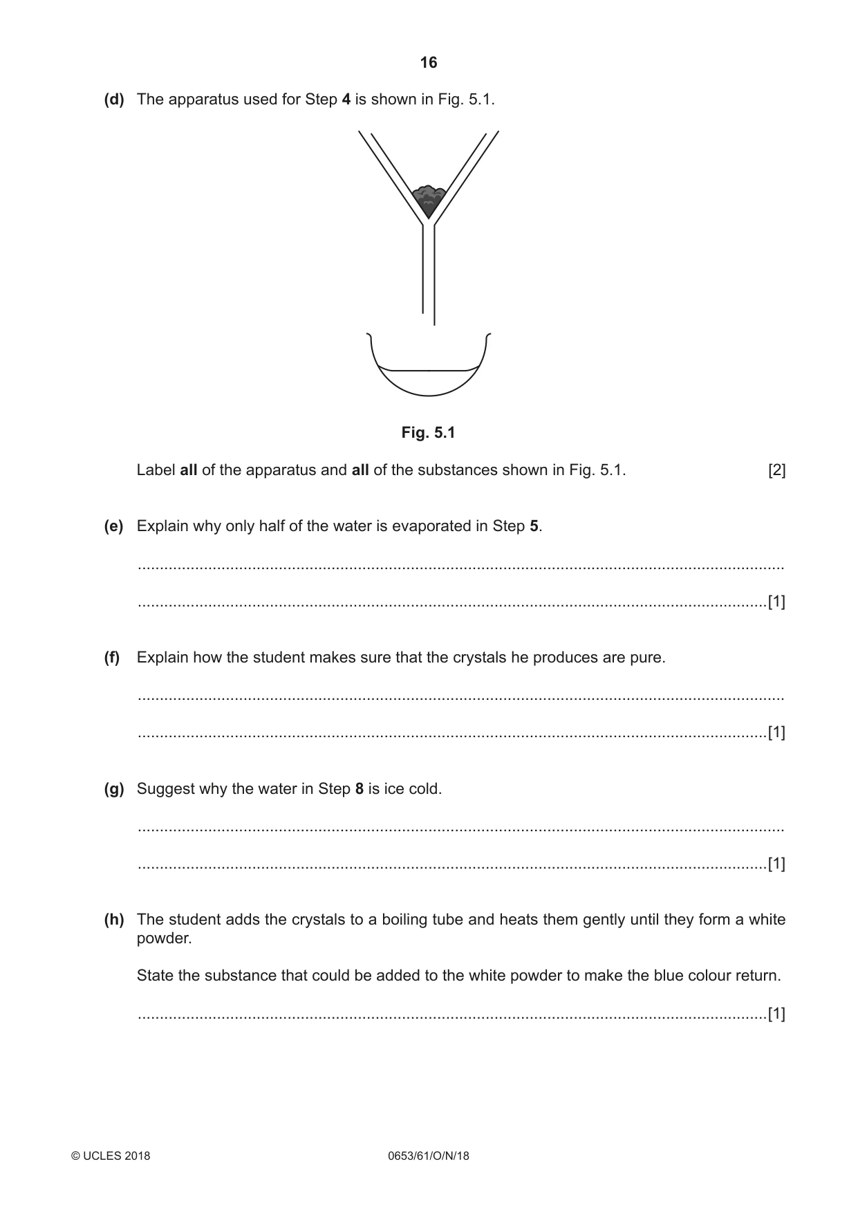 Cambridge IGCSE Science - Combined 0653 2018 Oct/Nov Paper 6 · Variant 1 question paper, page 16 of 20