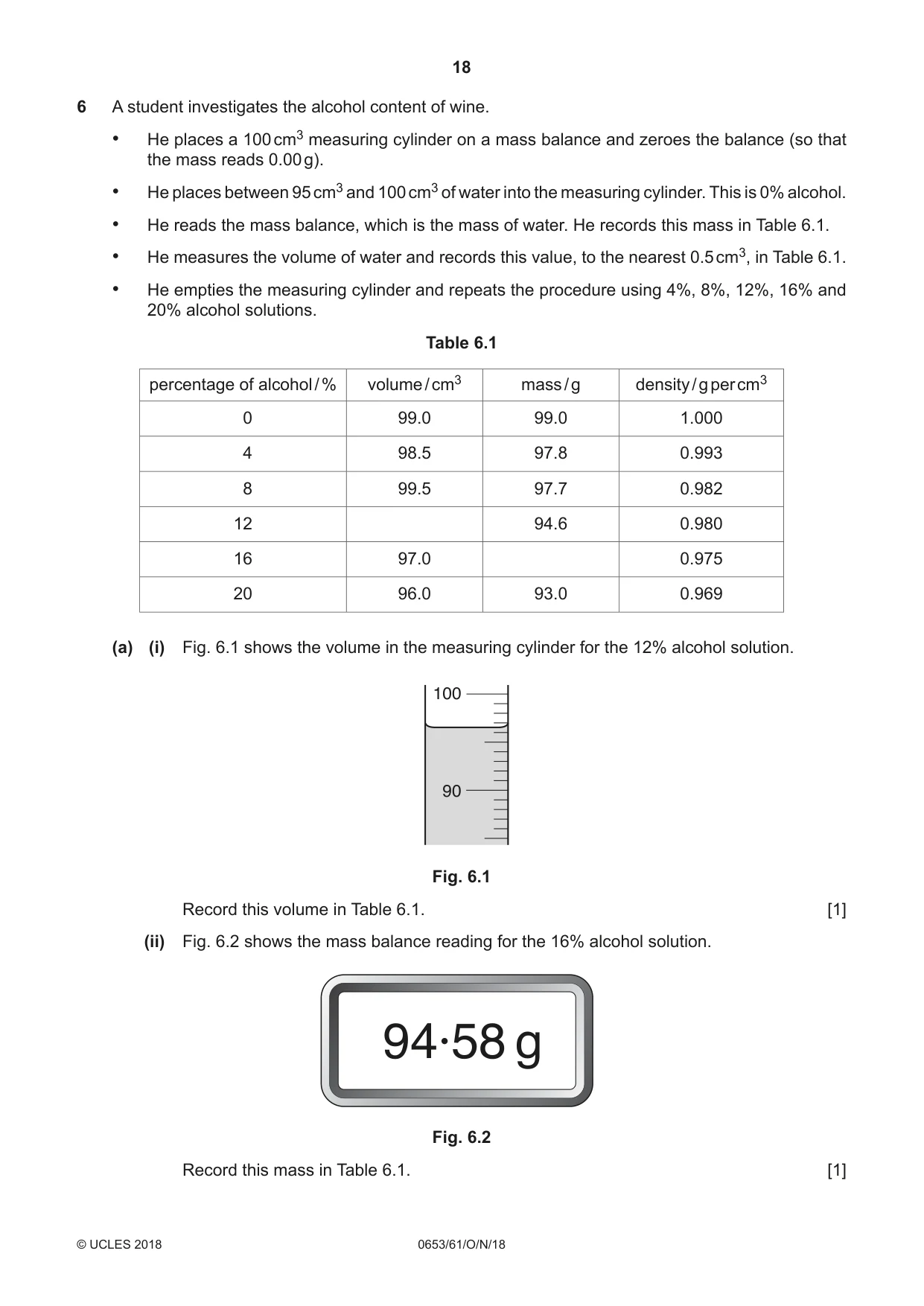 Cambridge IGCSE Science - Combined 0653 2018 Oct/Nov Paper 6 · Variant 1 question paper, page 18 of 20