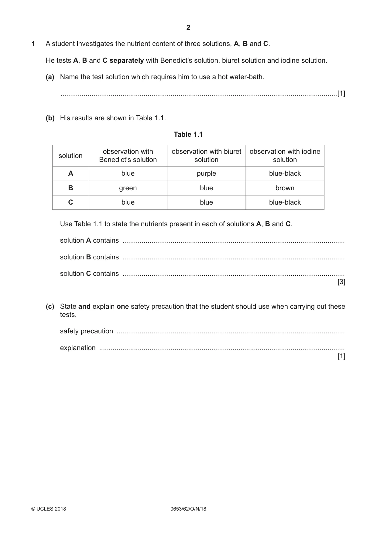 Cambridge IGCSE Science - Combined 0653 2018 Oct/Nov Paper 6 · Variant 2 question paper, page 2 of 20