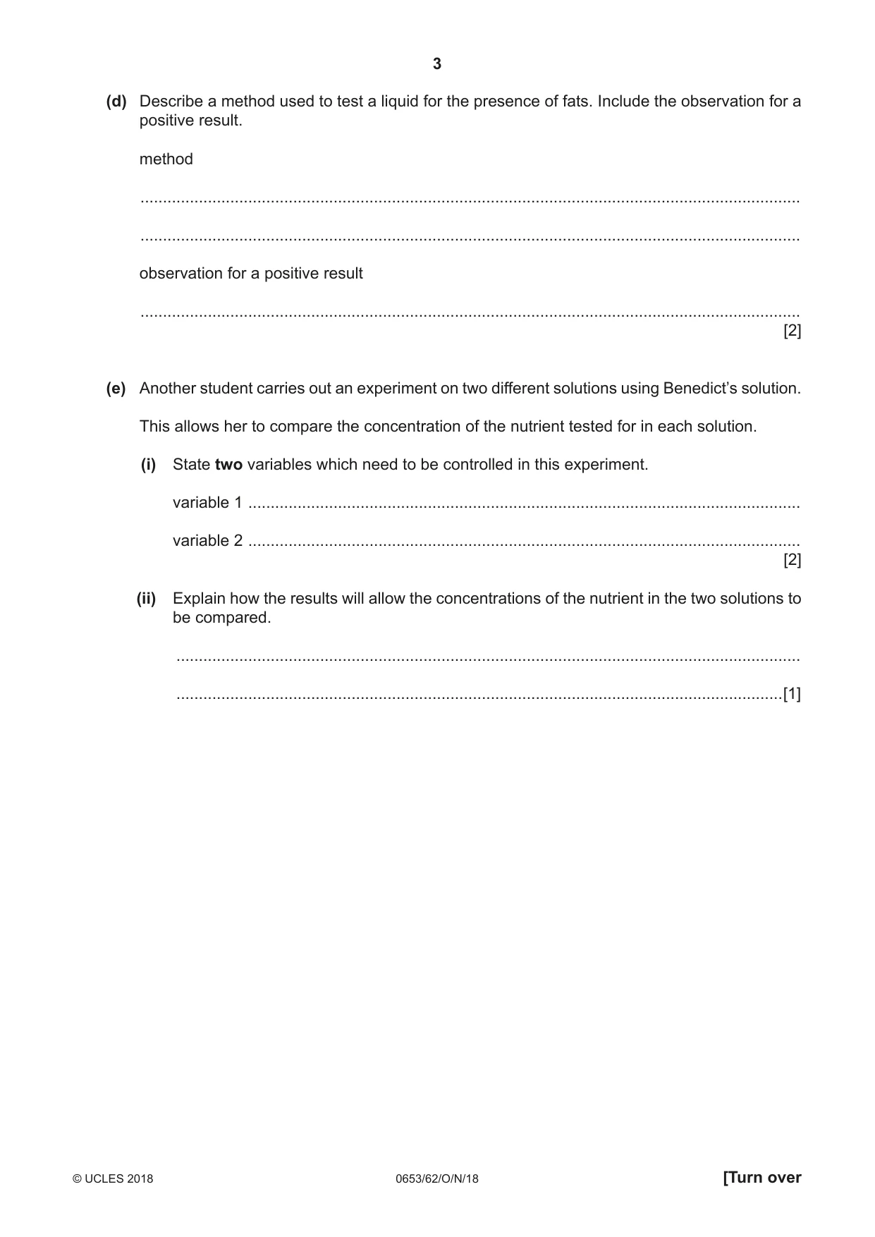Cambridge IGCSE Science - Combined 0653 2018 Oct/Nov Paper 6 · Variant 2 question paper, page 3 of 20