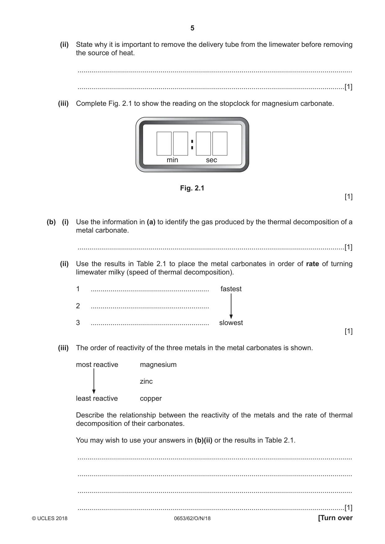 Cambridge IGCSE Science - Combined 0653 2018 Oct/Nov Paper 6 · Variant 2 question paper, page 5 of 20