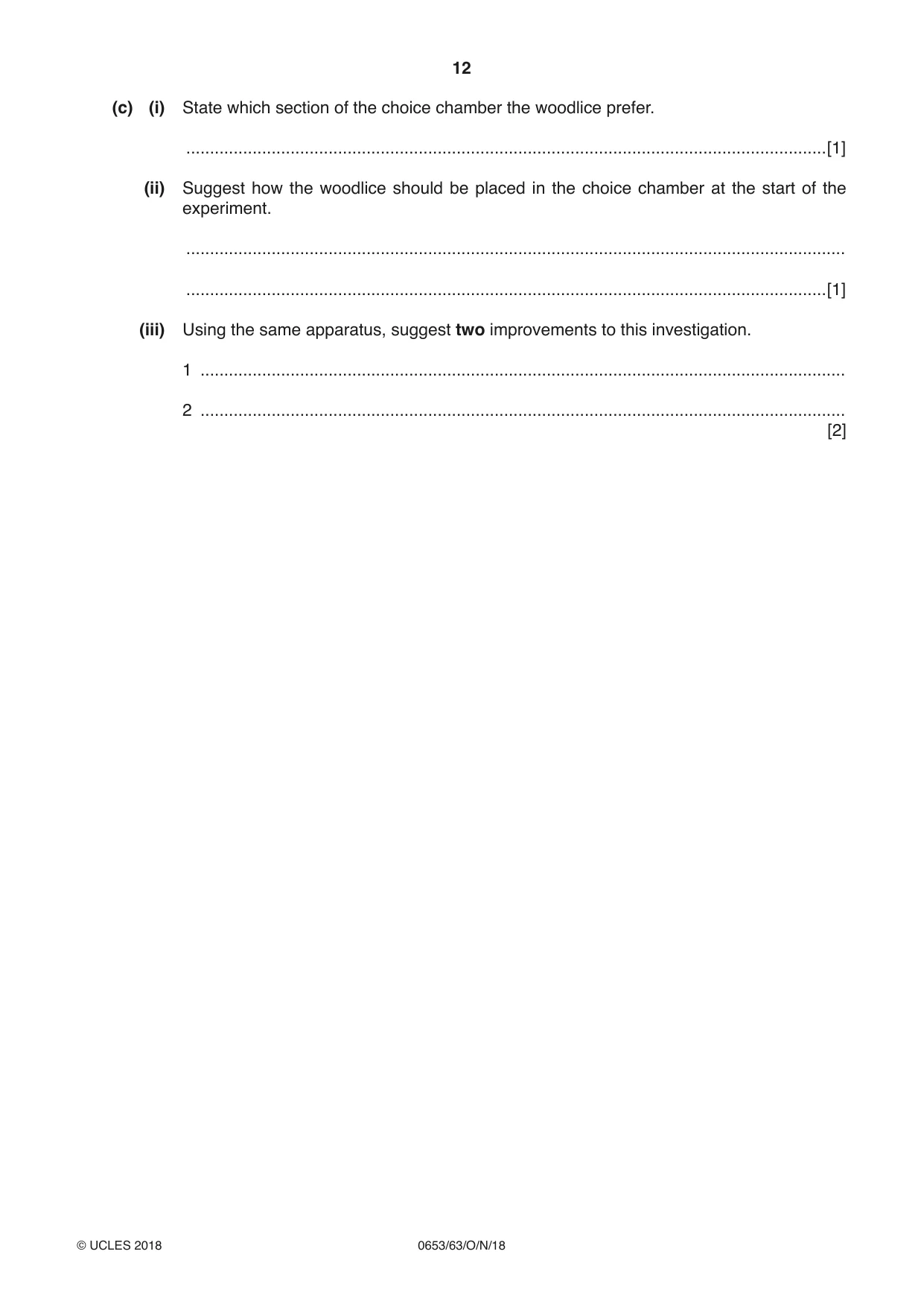 Cambridge IGCSE Science - Combined 0653 2018 Oct/Nov Paper 6 · Variant 3 question paper, page 12 of 20