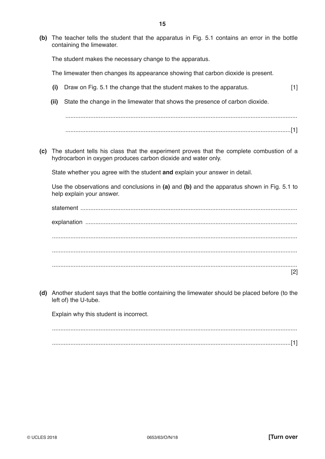 Cambridge IGCSE Science - Combined 0653 2018 Oct/Nov Paper 6 · Variant 3 question paper, page 15 of 20
