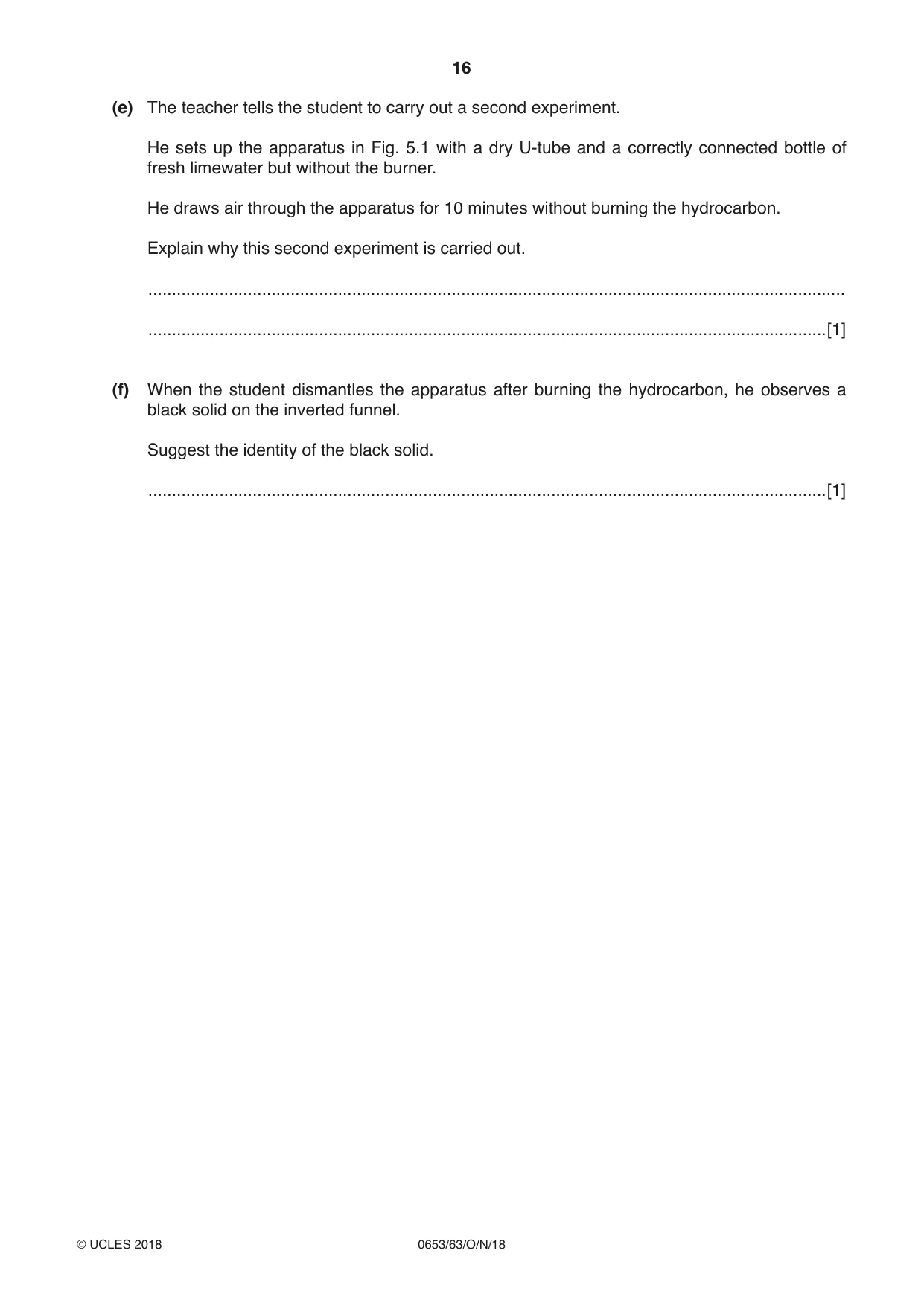 Cambridge IGCSE Science - Combined 0653 2018 Oct/Nov Paper 6 · Variant 3 question paper, page 16 of 20