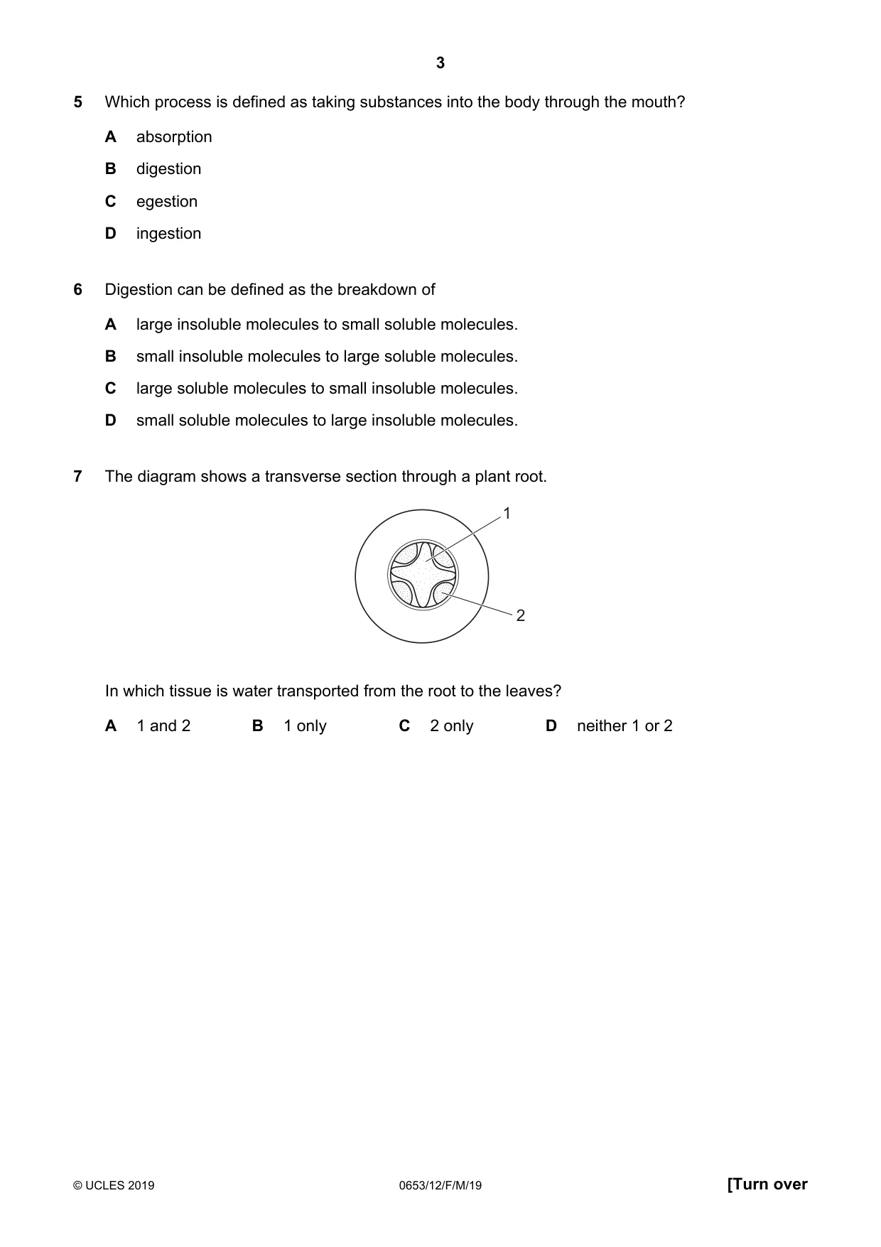 Cambridge IGCSE Science - Combined 0653 2019 Feb/March Paper 1 · Variant 2 question paper, page 3 of 16