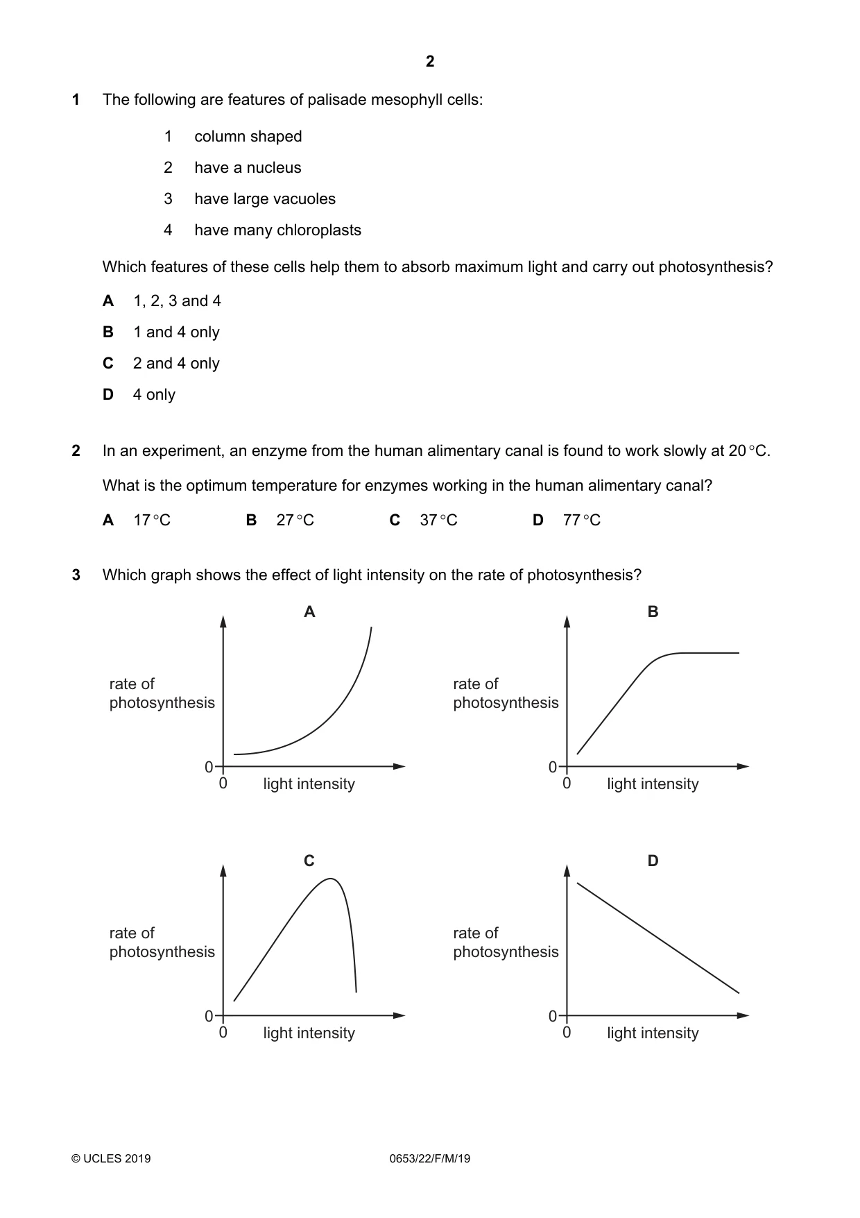 Cambridge IGCSE Science - Combined 0653 2019 Feb/March Paper 2 · Variant 2 question paper, page 2 of 16