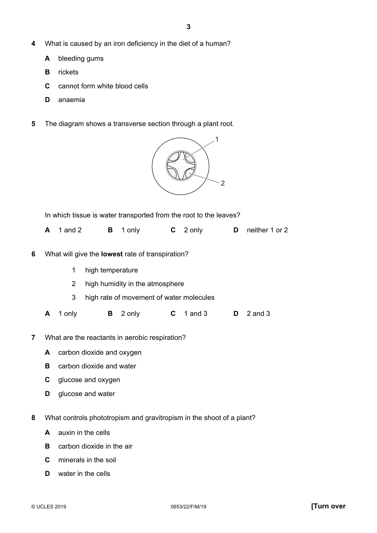 Cambridge IGCSE Science - Combined 0653 2019 Feb/March Paper 2 · Variant 2 question paper, page 3 of 16