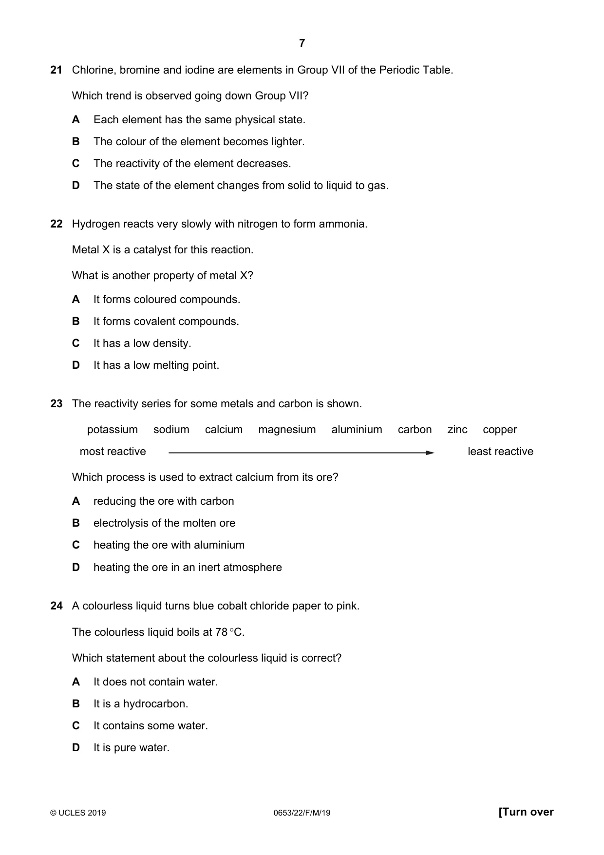 Cambridge IGCSE Science - Combined 0653 2019 Feb/March Paper 2 · Variant 2 question paper, page 7 of 16