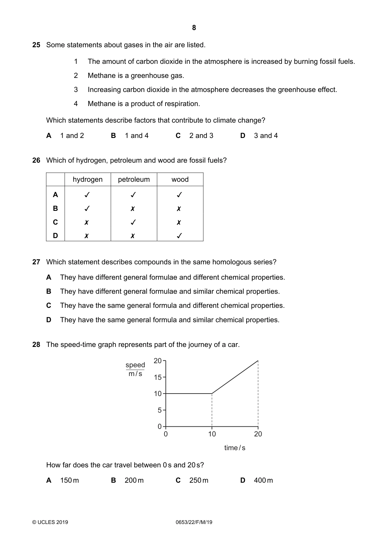 Cambridge IGCSE Science - Combined 0653 2019 Feb/March Paper 2 · Variant 2 question paper, page 8 of 16