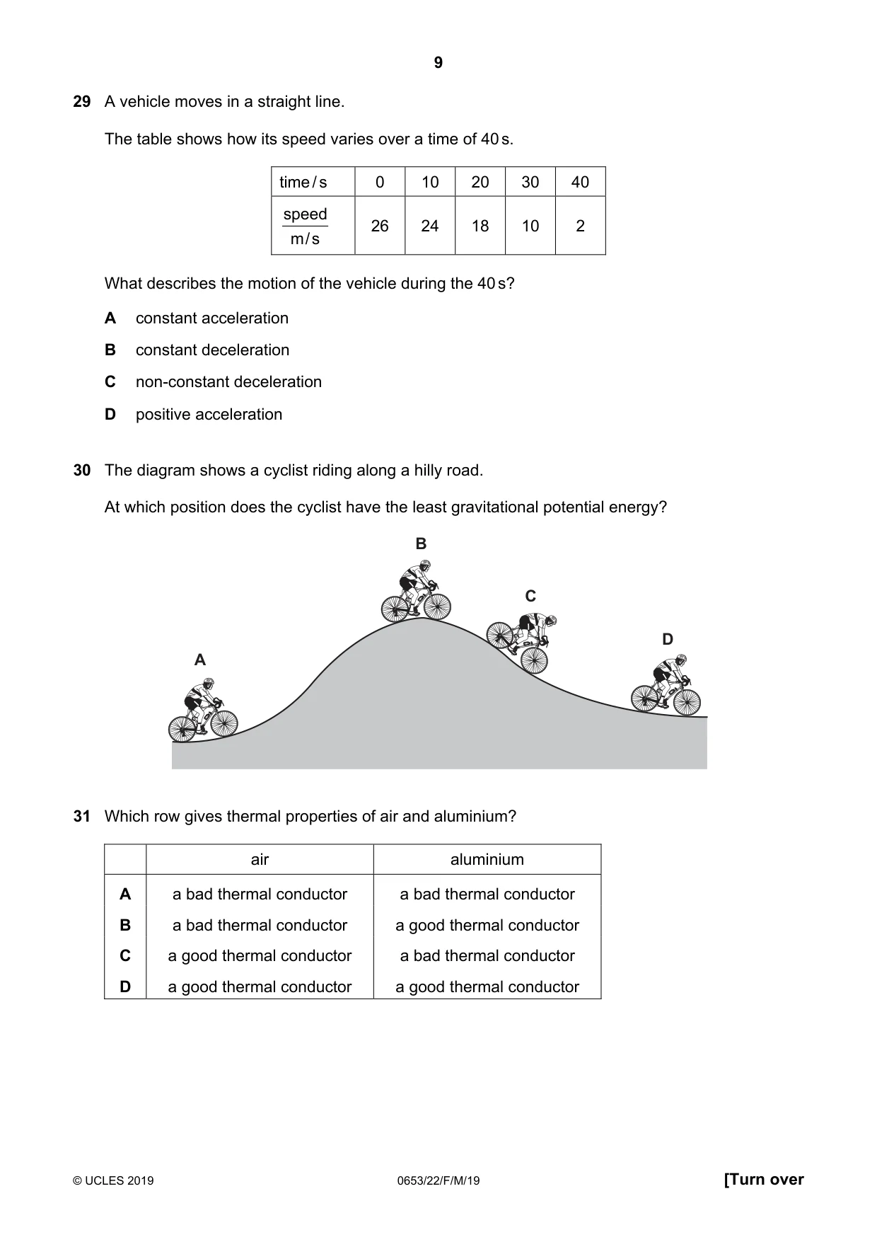 Cambridge IGCSE Science - Combined 0653 2019 Feb/March Paper 2 · Variant 2 question paper, page 9 of 16