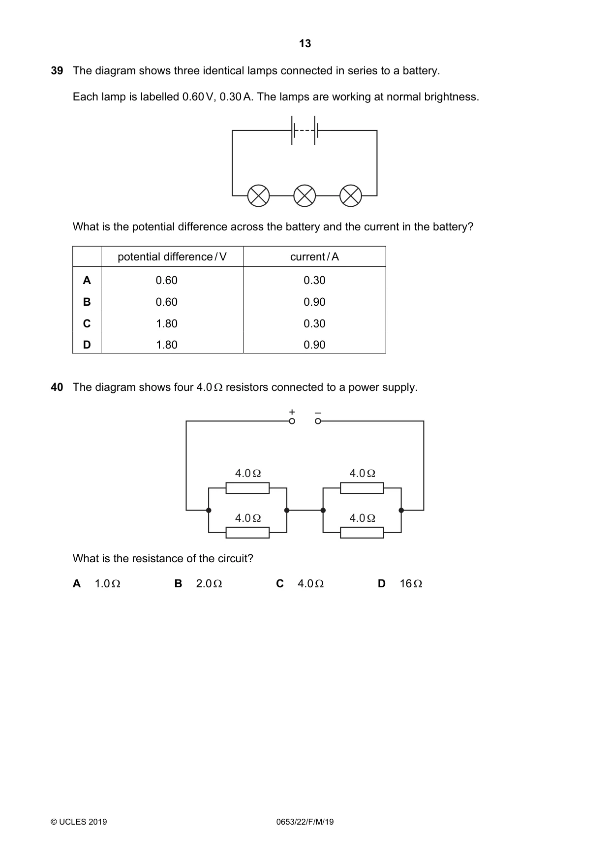 Cambridge IGCSE Science - Combined 0653 2019 Feb/March Paper 2 · Variant 2 question paper, page 13 of 16