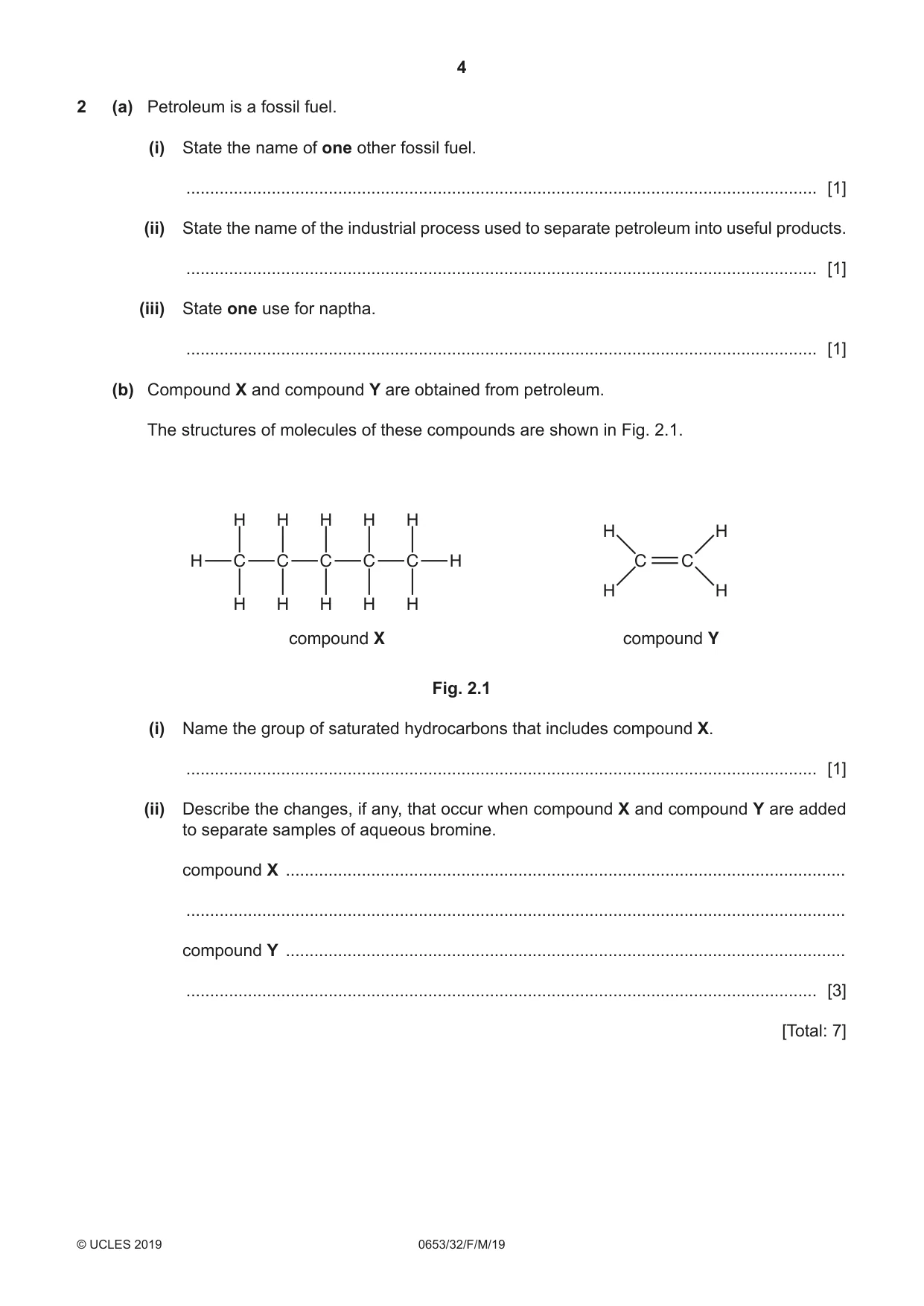 Cambridge IGCSE Science - Combined 0653 2019 Feb/March Paper 3 · Variant 2 question paper, page 4 of 20