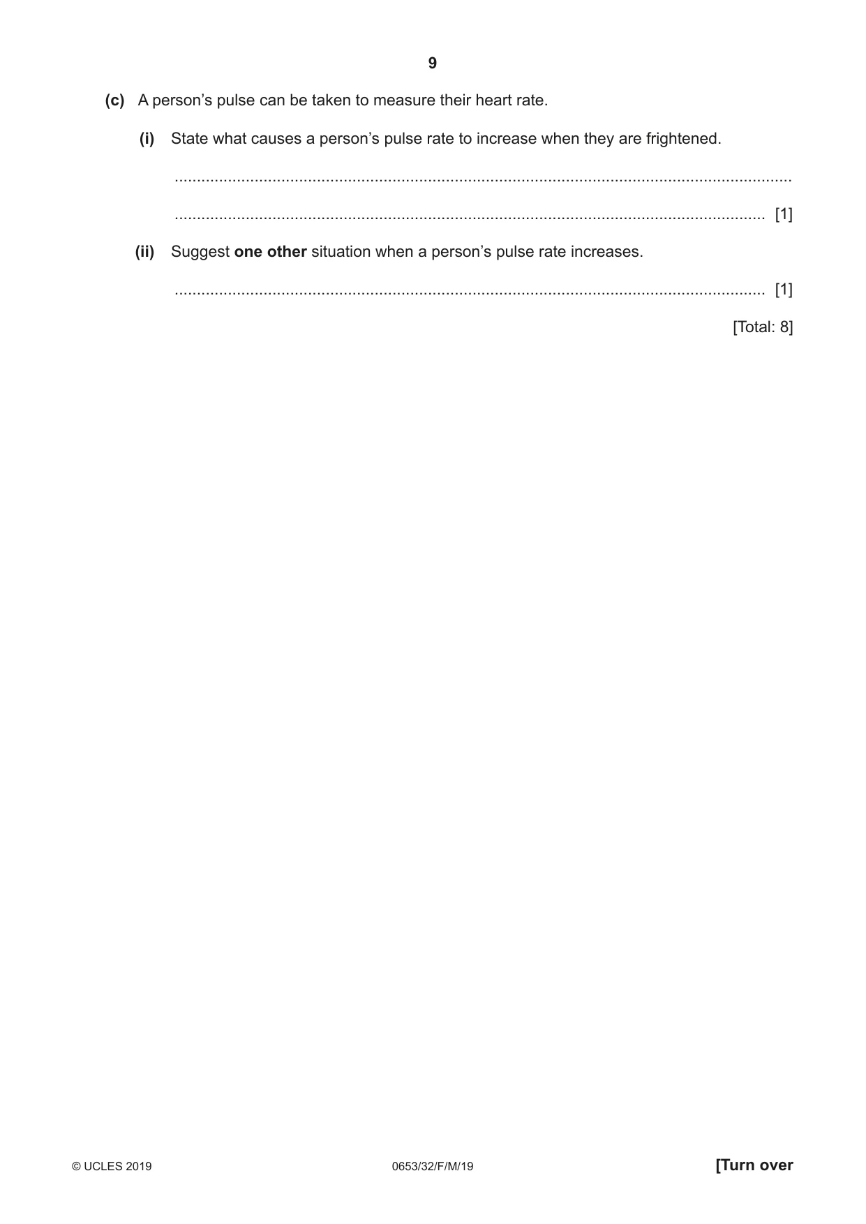 Cambridge IGCSE Science - Combined 0653 2019 Feb/March Paper 3 · Variant 2 question paper, page 9 of 20