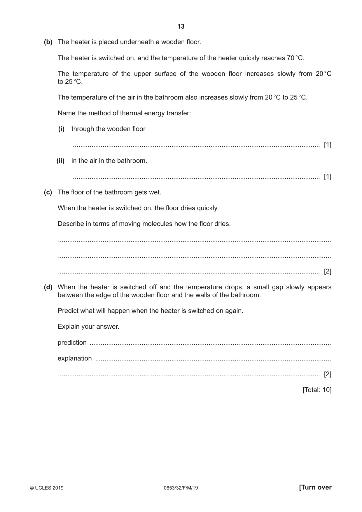 Cambridge IGCSE Science - Combined 0653 2019 Feb/March Paper 3 · Variant 2 question paper, page 13 of 20