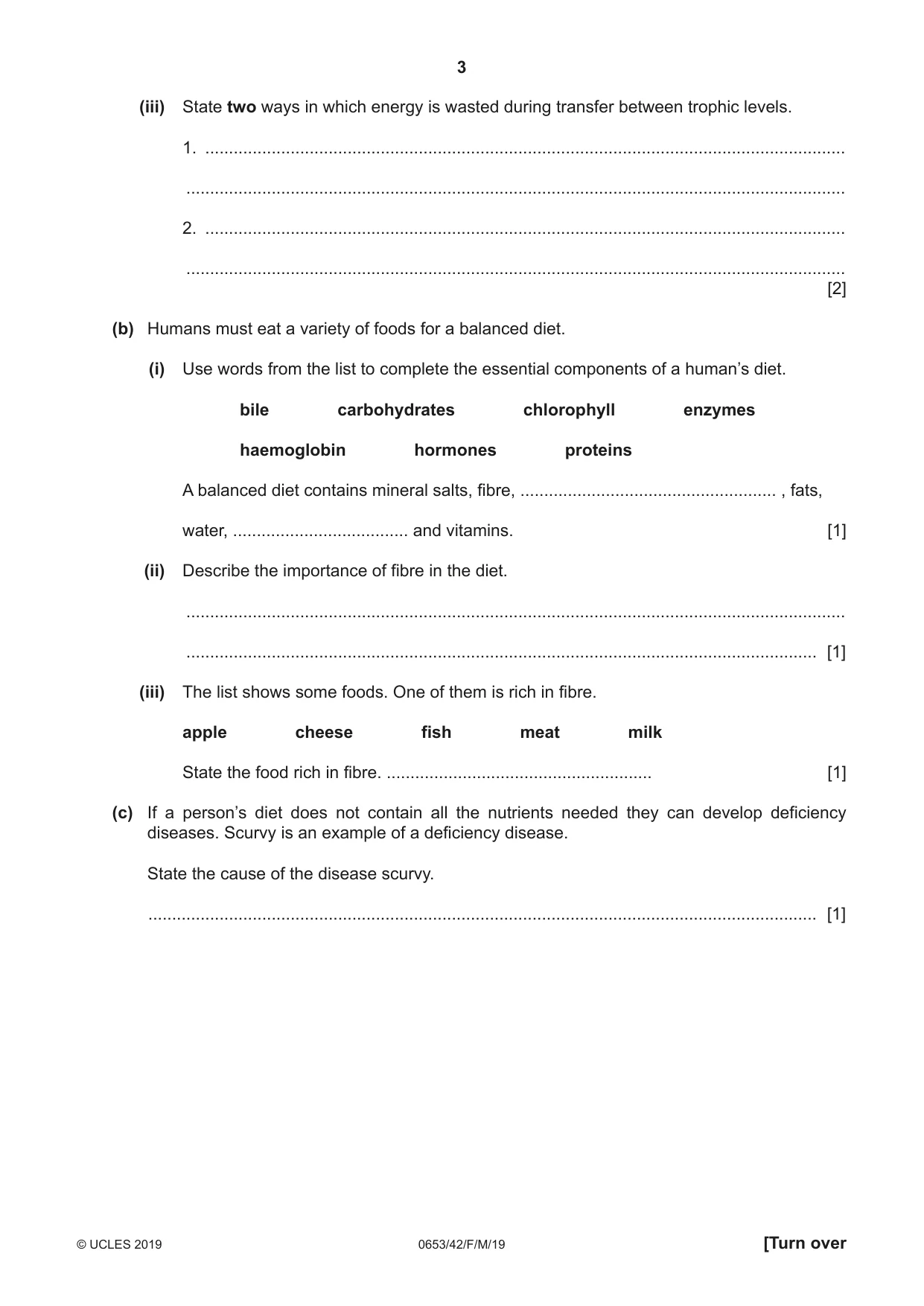 Cambridge IGCSE Science - Combined 0653 2019 Feb/March Paper 4 · Variant 2 question paper, page 3 of 24