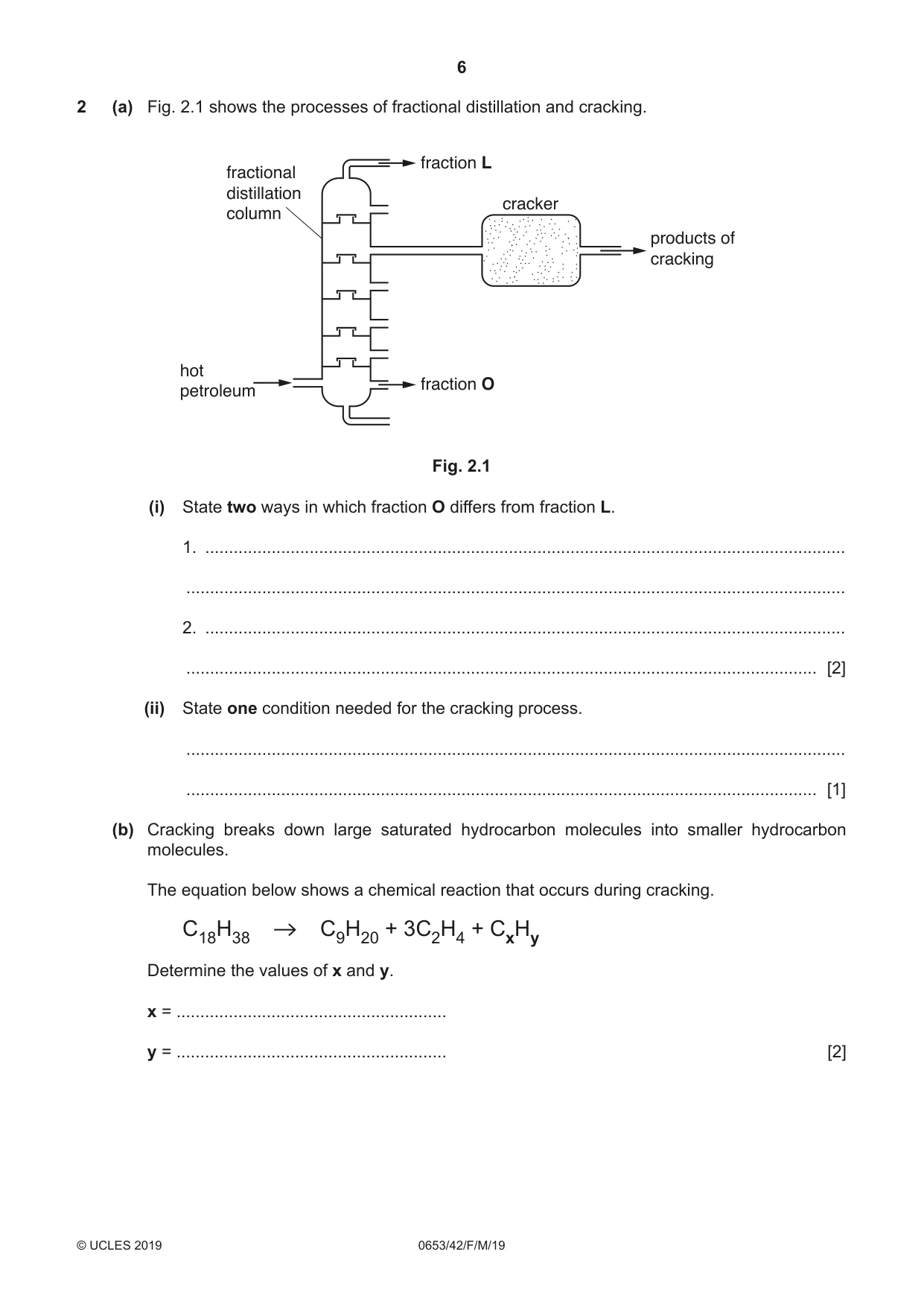 Cambridge IGCSE Science - Combined 0653 2019 Feb/March Paper 4 · Variant 2 question paper, page 6 of 24