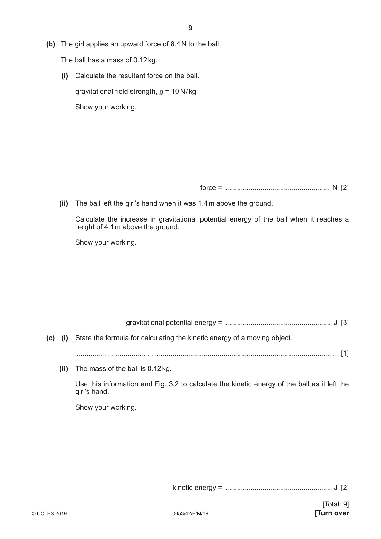 Cambridge IGCSE Science - Combined 0653 2019 Feb/March Paper 4 · Variant 2 question paper, page 9 of 24