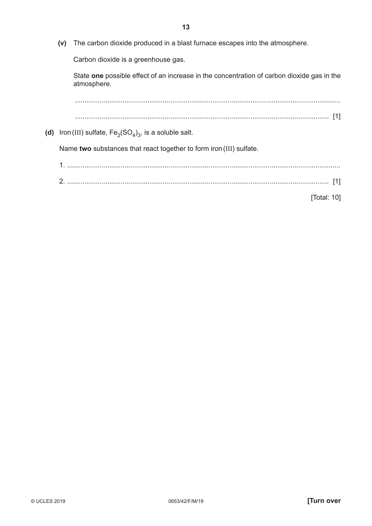 Cambridge IGCSE Science - Combined 0653 2019 Feb/March Paper 4 · Variant 2 question paper, page 13 of 24