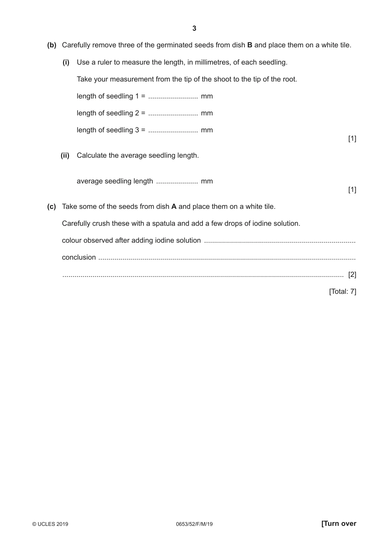 Cambridge IGCSE Science - Combined 0653 2019 Feb/March Paper 5 · Variant 2 question paper, page 3 of 16