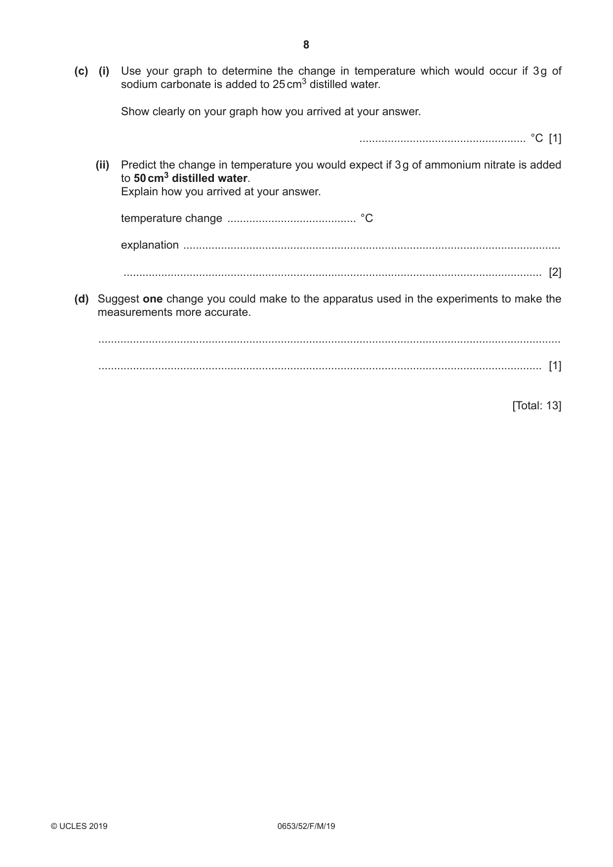 Cambridge IGCSE Science - Combined 0653 2019 Feb/March Paper 5 · Variant 2 question paper, page 8 of 16