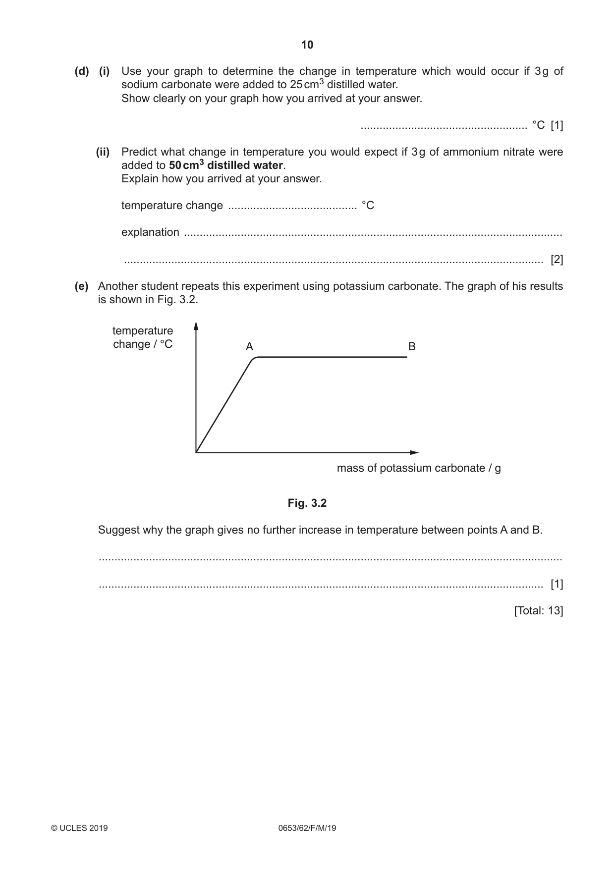 Cambridge IGCSE Science - Combined 0653 2019 Feb/March Paper 6 · Variant 2 question paper, page 10 of 16