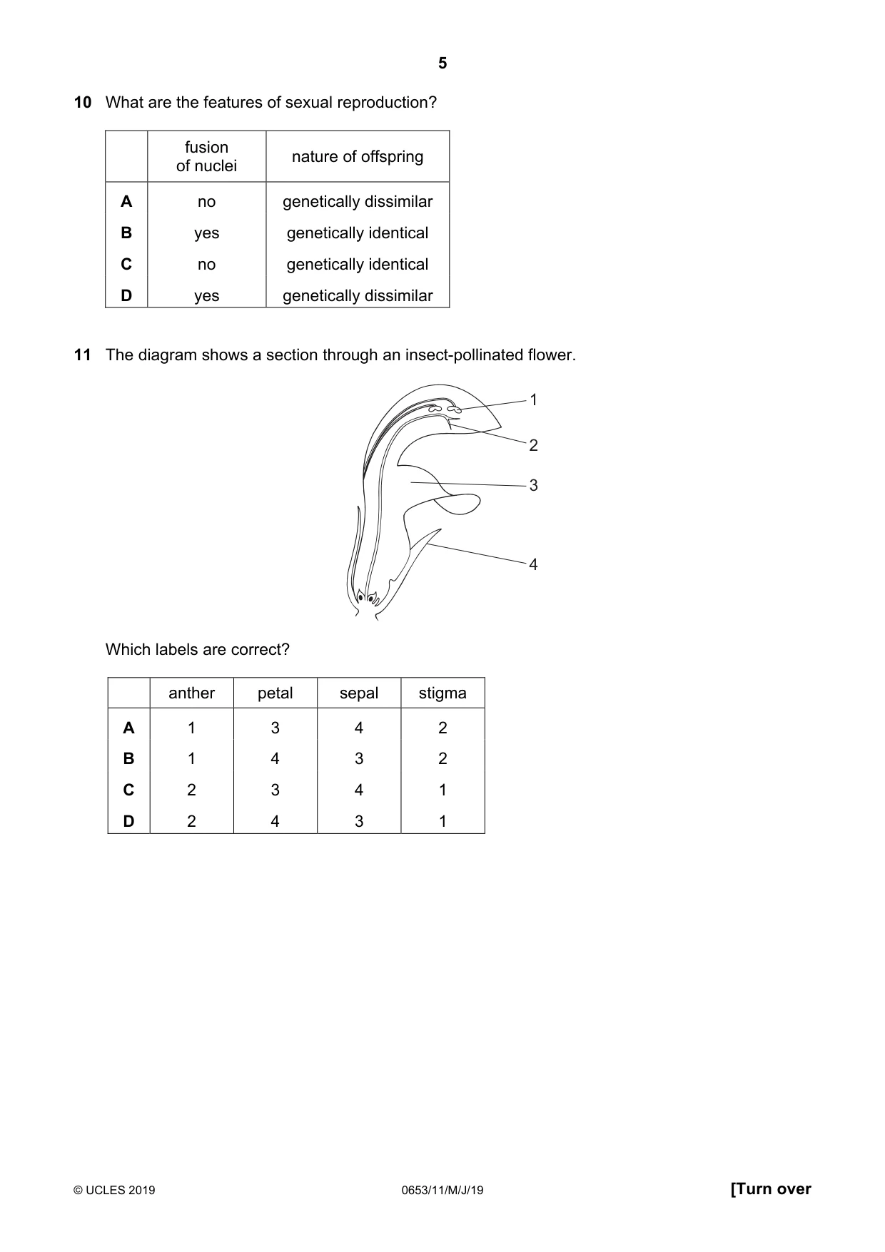 Cambridge IGCSE Science - Combined 0653 2019 May/June Paper 1 · Variant 1 question paper, page 5 of 16