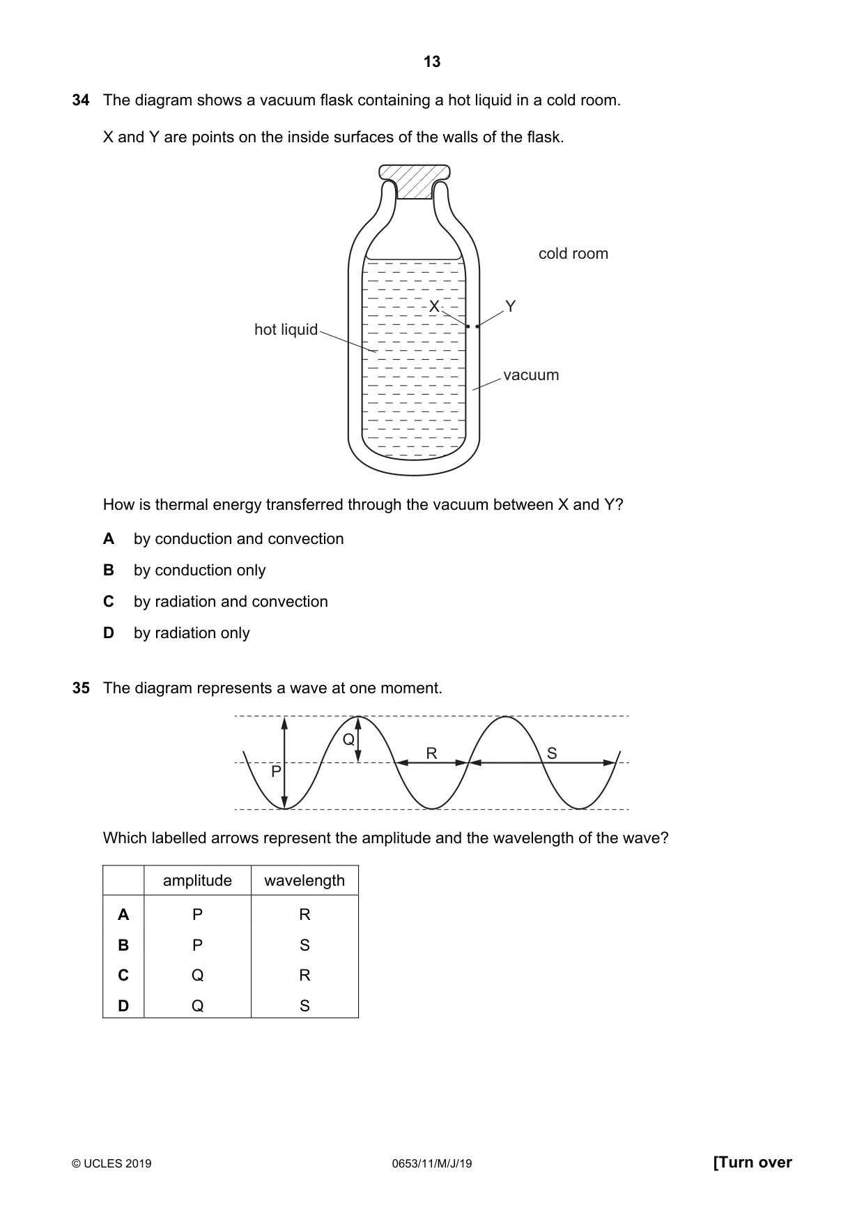 Cambridge IGCSE Science - Combined 0653 2019 May/June Paper 1 · Variant 1 question paper, page 13 of 16