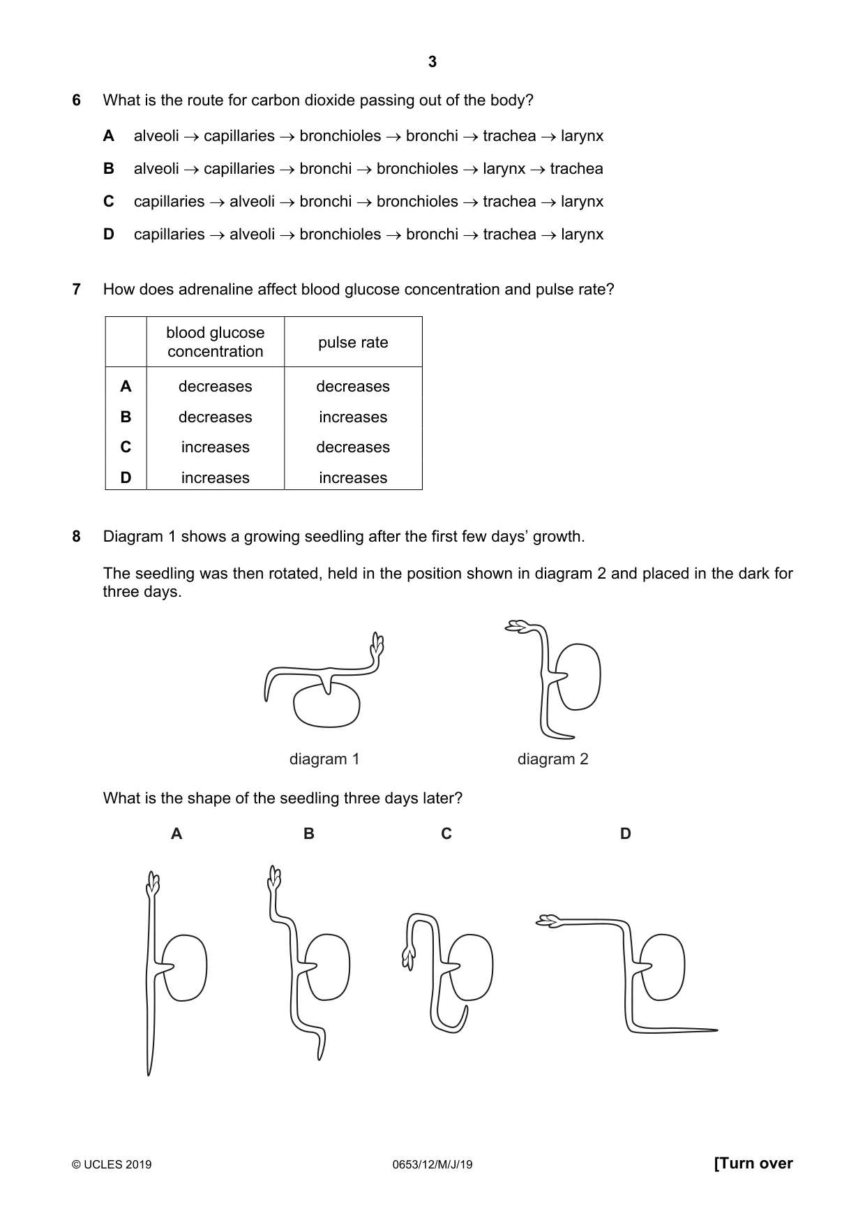 Cambridge IGCSE Science - Combined 0653 2019 May/June Paper 1 · Variant 2 question paper, page 3 of 16