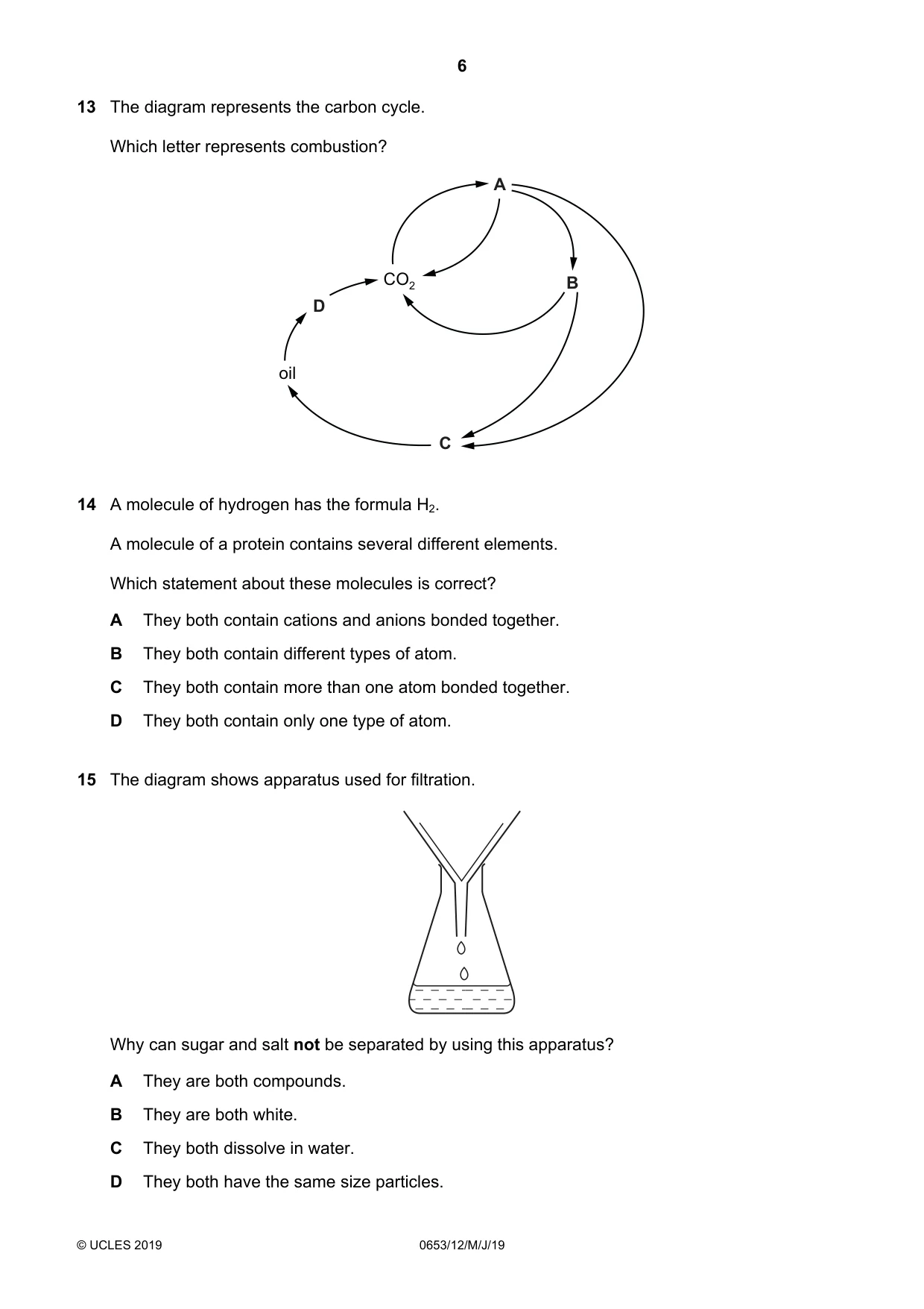 Cambridge IGCSE Science - Combined 0653 2019 May/June Paper 1 · Variant 2 question paper, page 6 of 16