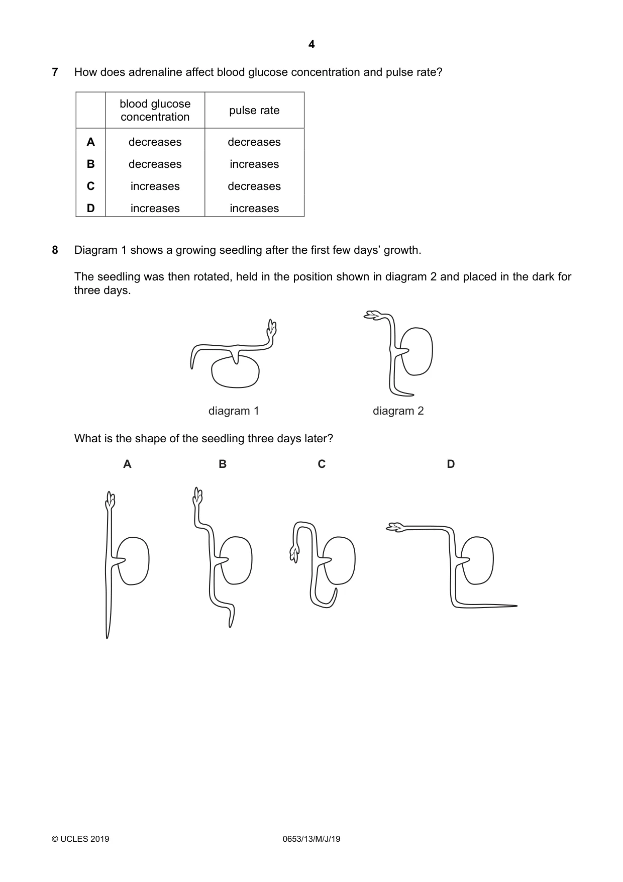 Cambridge IGCSE Science - Combined 0653 2019 May/June Paper 1 · Variant 3 question paper, page 4 of 16