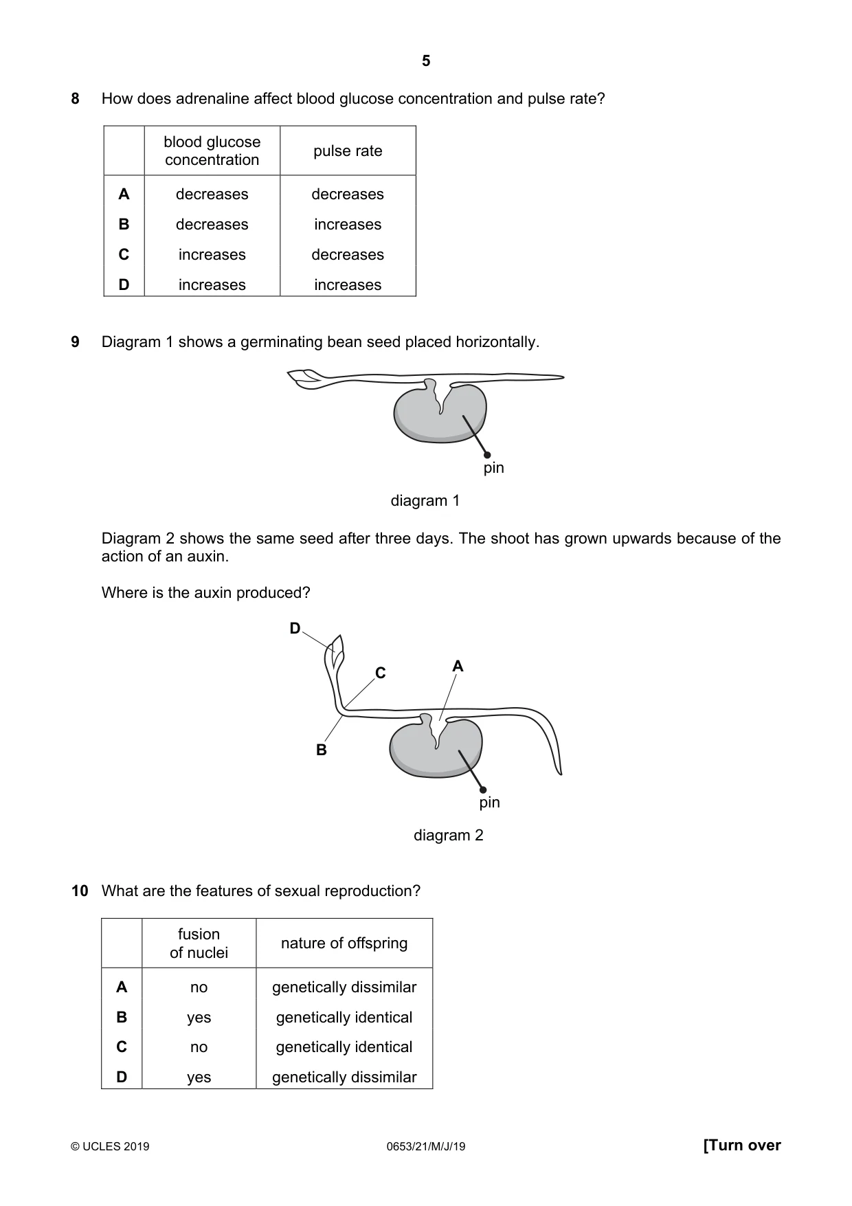 Cambridge IGCSE Science - Combined 0653 2019 May/June Paper 2 · Variant 1 question paper, page 5 of 20