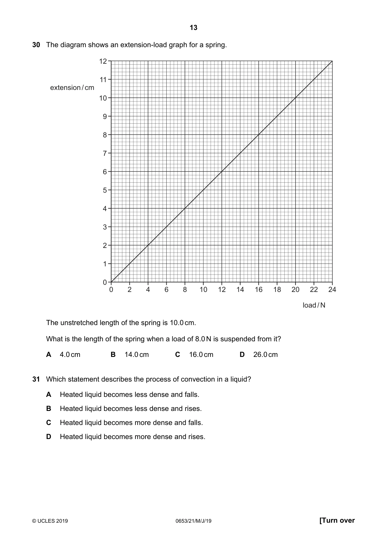 Cambridge IGCSE Science - Combined 0653 2019 May/June Paper 2 · Variant 1 question paper, page 13 of 20