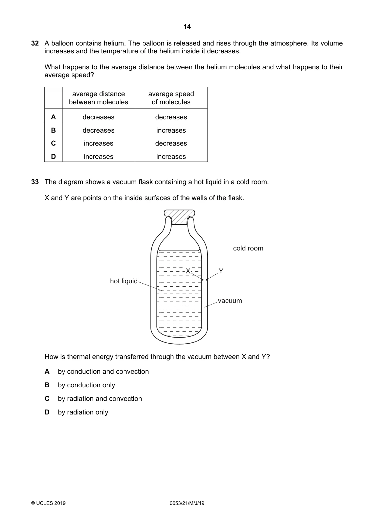 Cambridge IGCSE Science - Combined 0653 2019 May/June Paper 2 · Variant 1 question paper, page 14 of 20