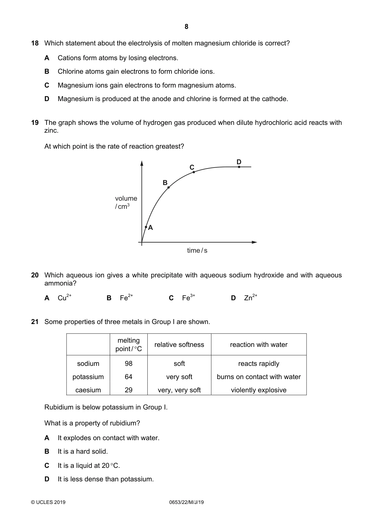 Cambridge IGCSE Science - Combined 0653 2019 May/June Paper 2 · Variant 2 question paper, page 8 of 16