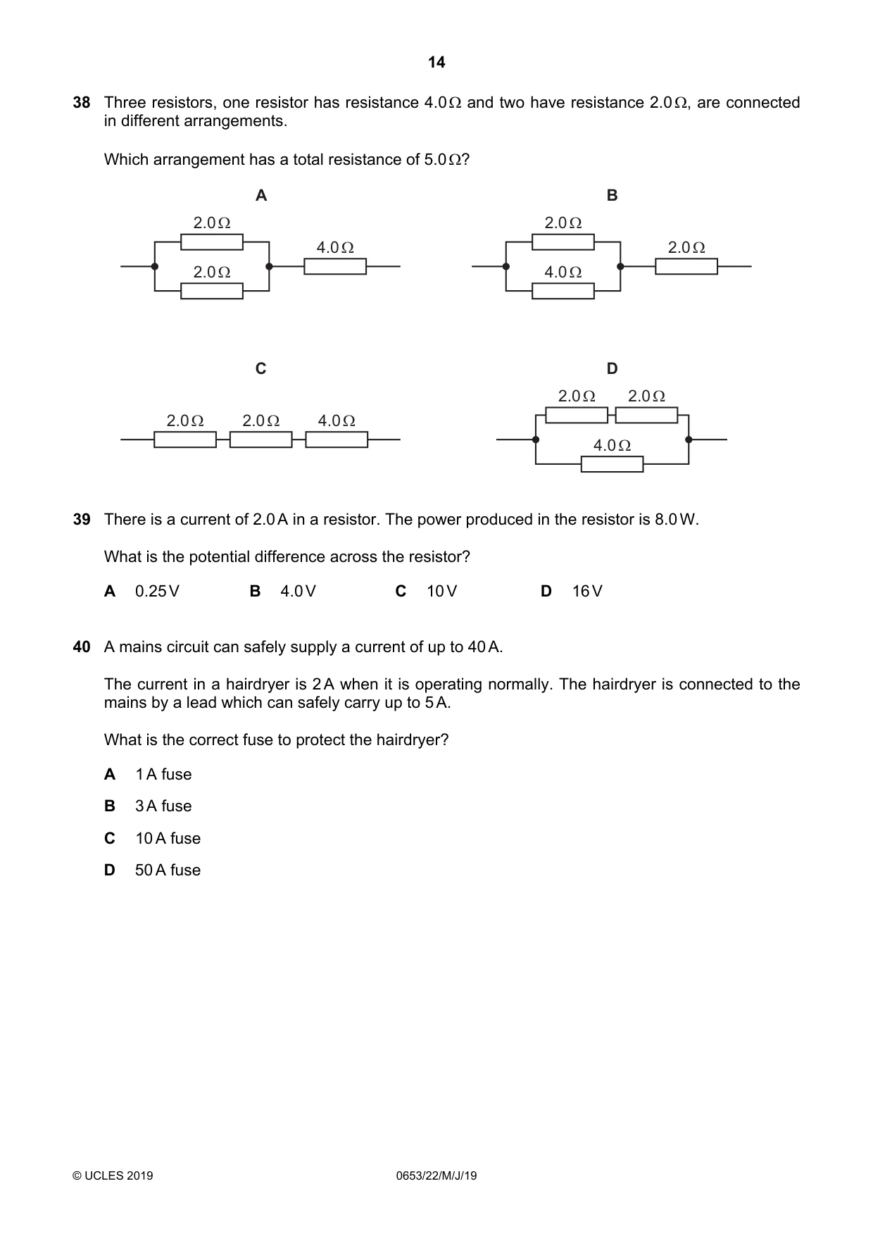 Cambridge IGCSE Science - Combined 0653 2019 May/June Paper 2 · Variant 2 question paper, page 14 of 16