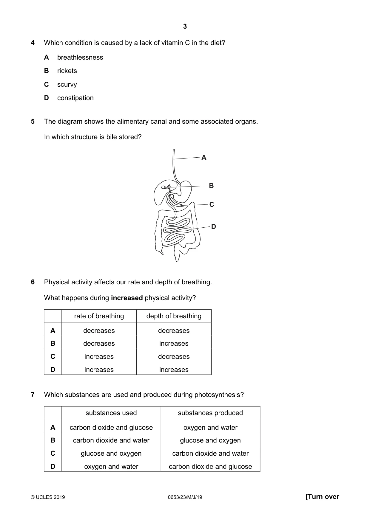 Cambridge IGCSE Science - Combined 0653 2019 May/June Paper 2 · Variant 3 question paper, page 3 of 16
