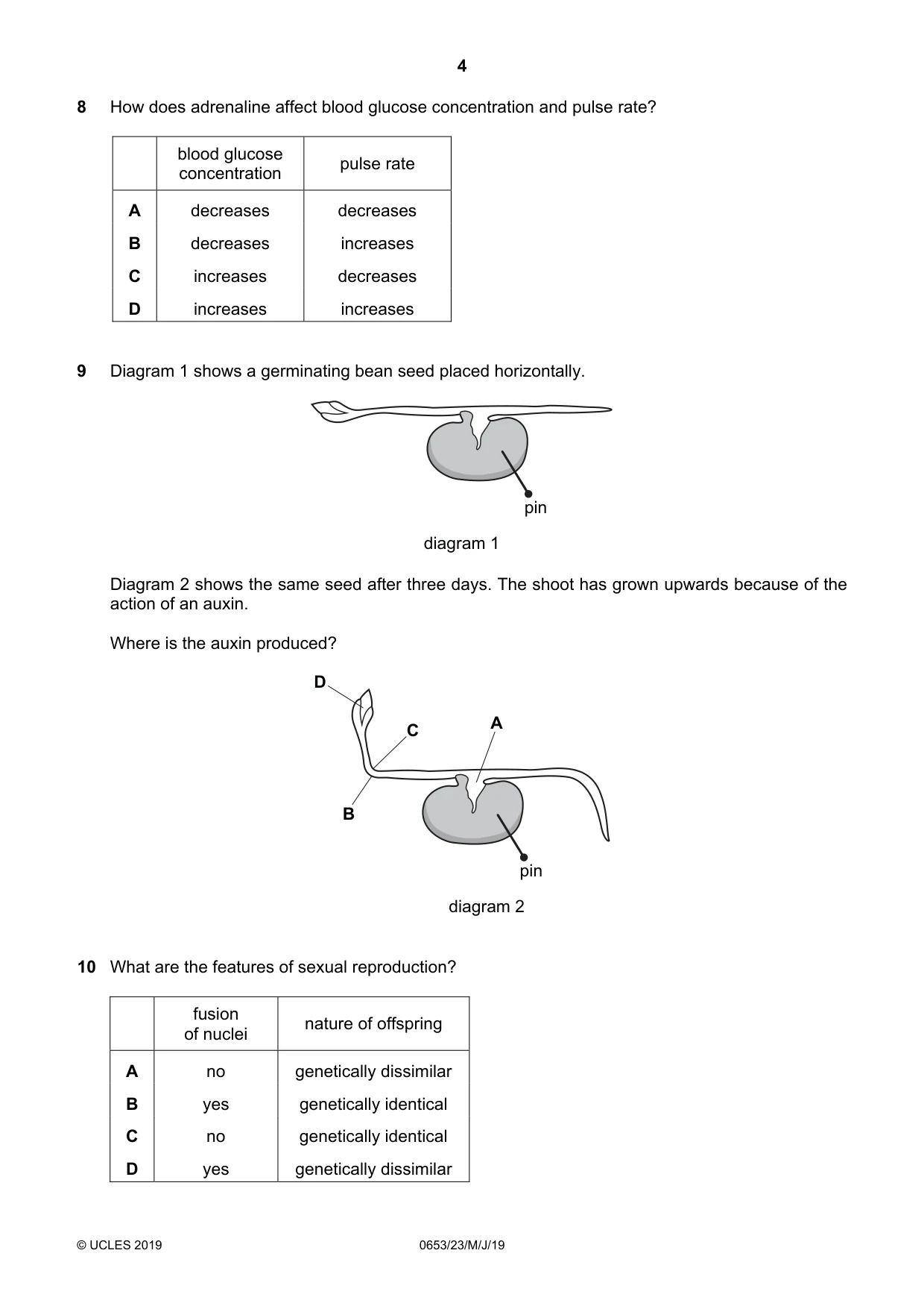 Cambridge IGCSE Science - Combined 0653 2019 May/June Paper 2 · Variant 3 question paper, page 4 of 16