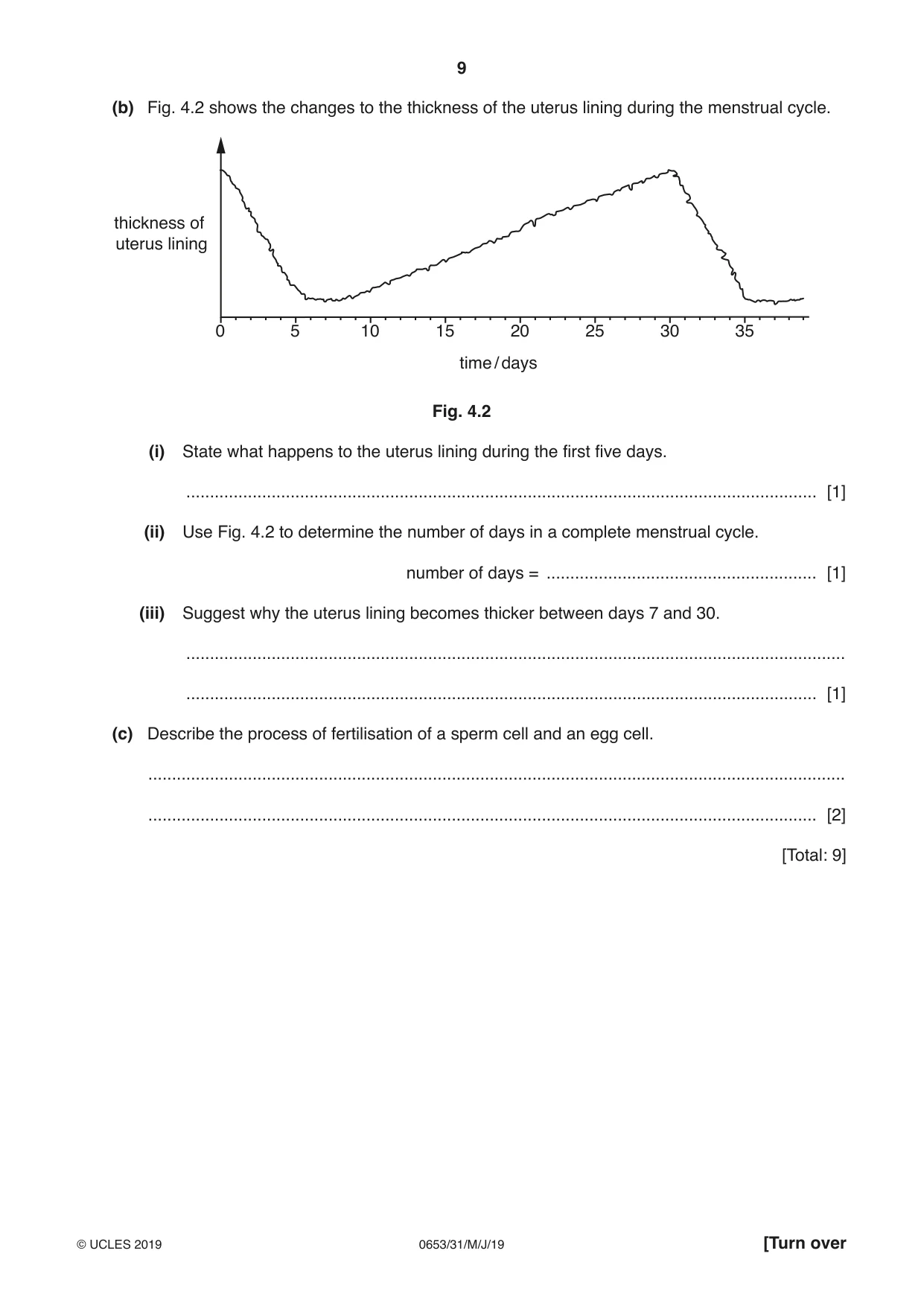Cambridge IGCSE Science - Combined 0653 2019 May/June Paper 3 · Variant 1 question paper, page 9 of 20