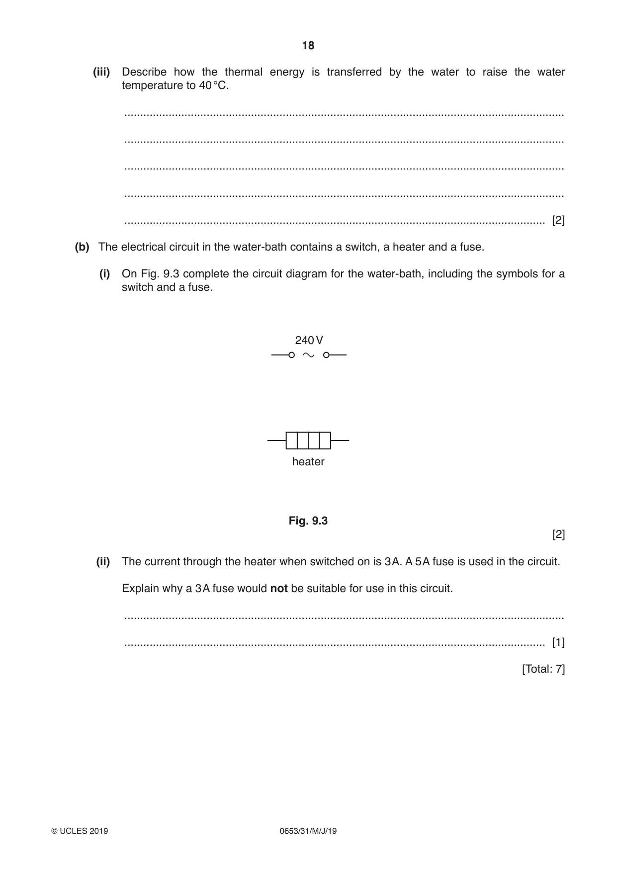 Cambridge IGCSE Science - Combined 0653 2019 May/June Paper 3 · Variant 1 question paper, page 18 of 20