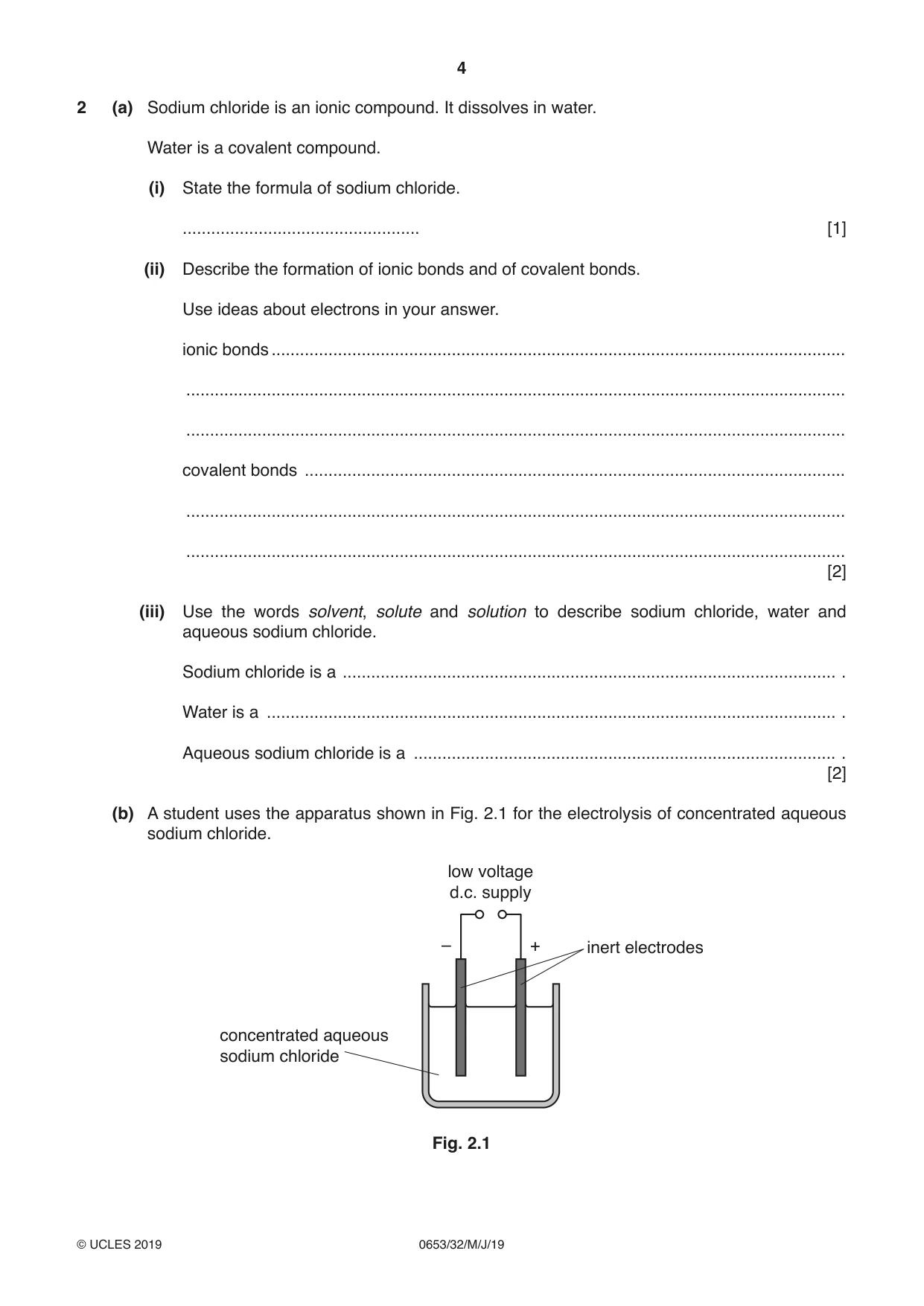 Cambridge IGCSE Science - Combined 0653 2019 May/June Paper 3 · Variant 2 question paper, page 4 of 20